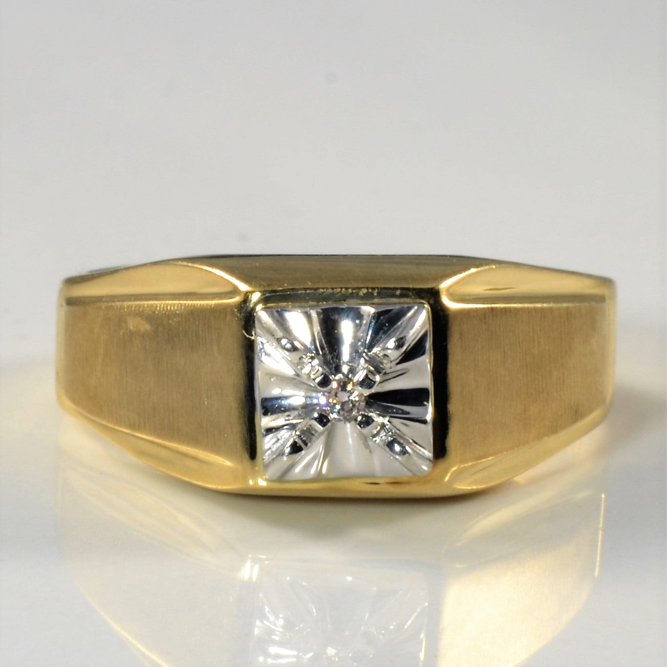 Solitaire Diamond Gold Ring | 0.02ct | SZ 9.75 |