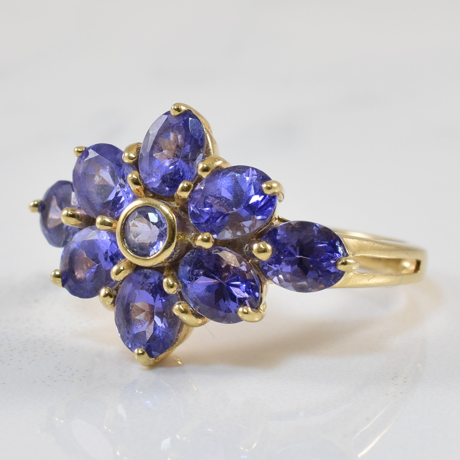 Tanzanite Floral Cluster Burst Ring | 2.75ctw | SZ 7 |