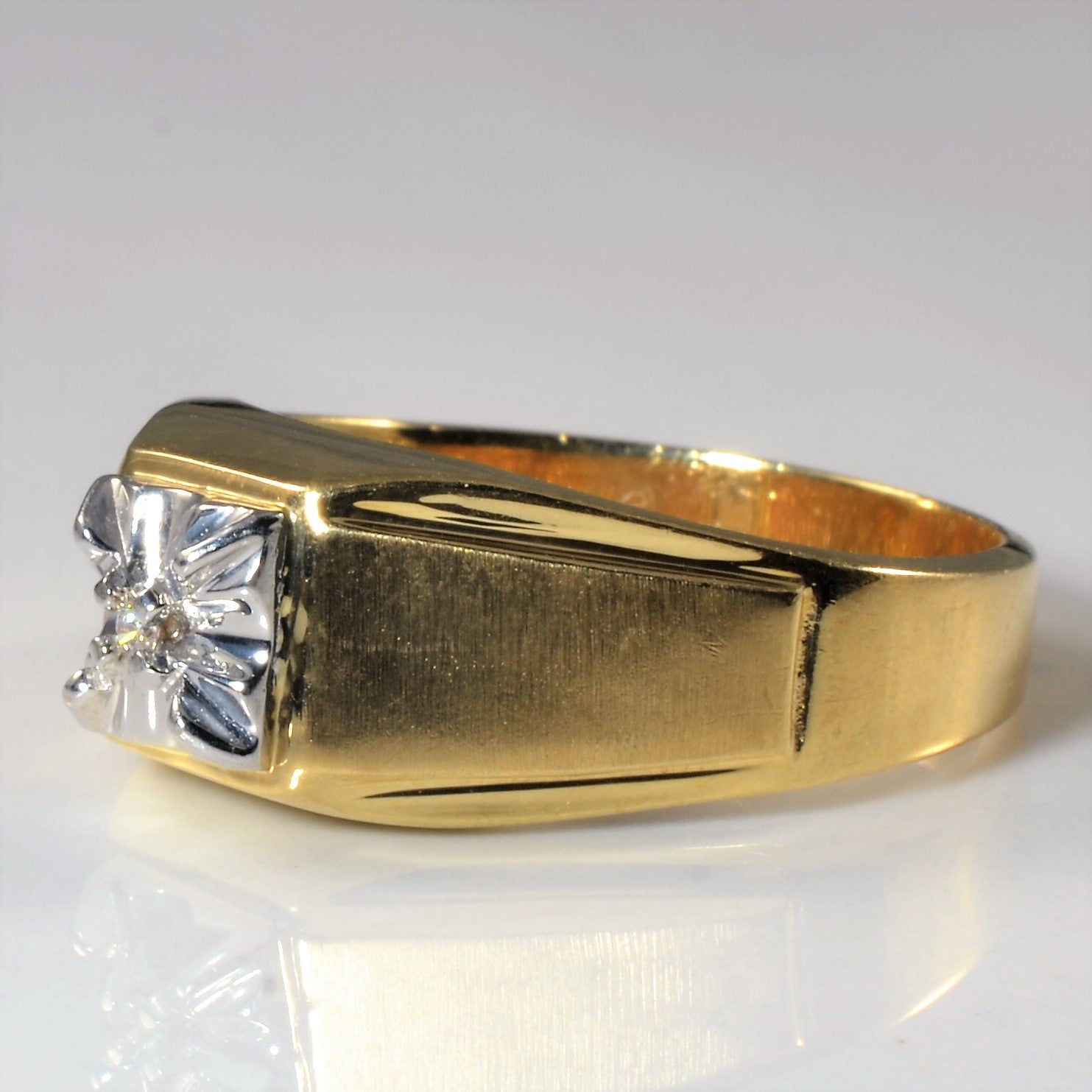 Solitaire Diamond Gold Ring | 0.02ct | SZ 9.75 |