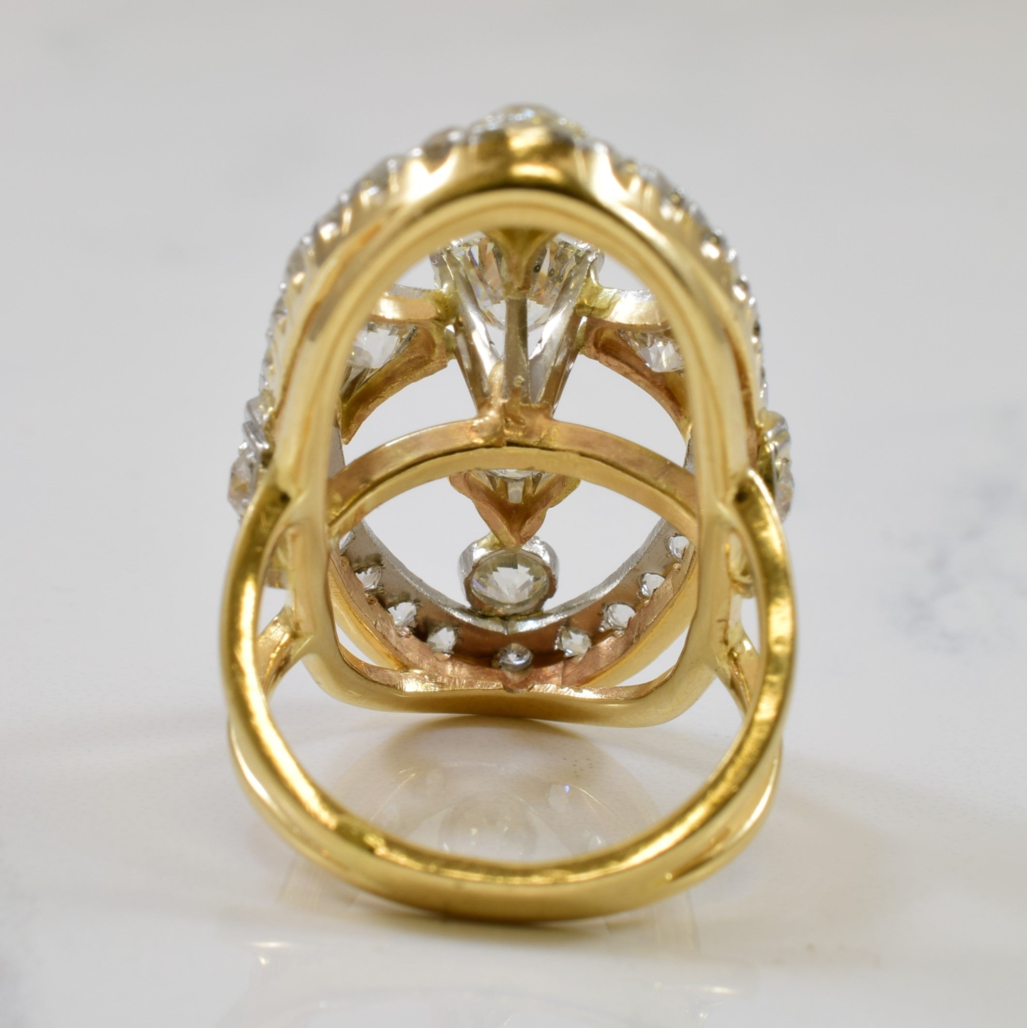 Art Deco Brooch Converted Cocktail Ring | 3.15ctw | SZ 6.5 |