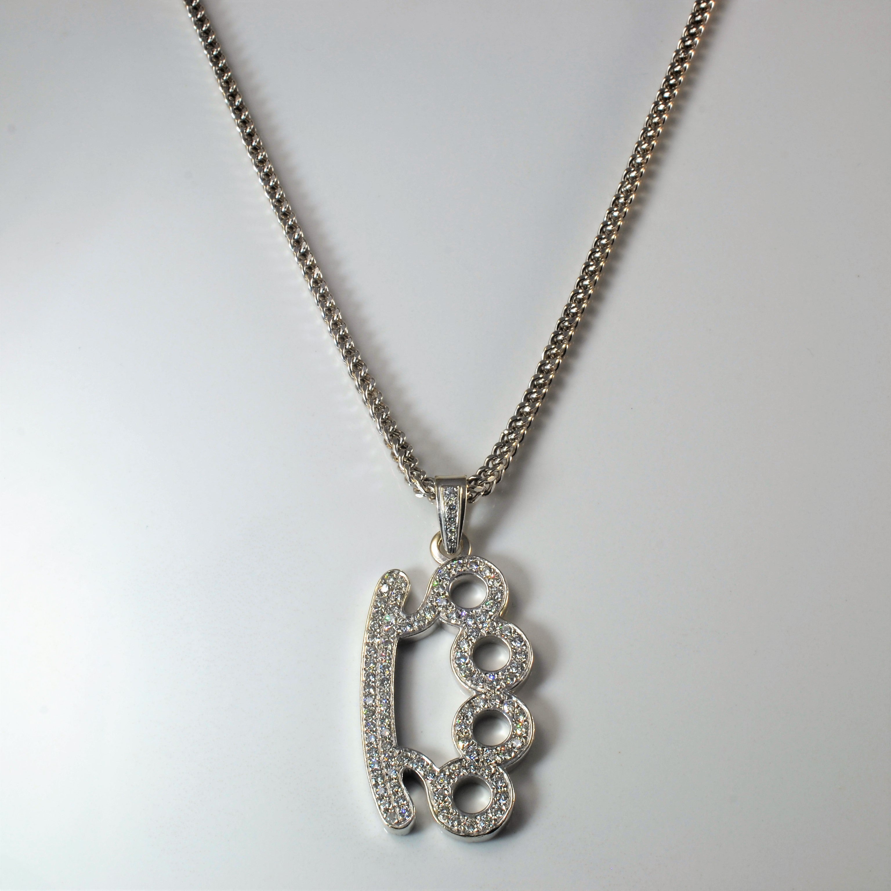 Diamond Brass Knuckle Necklace | 1.50ctw | 32" |