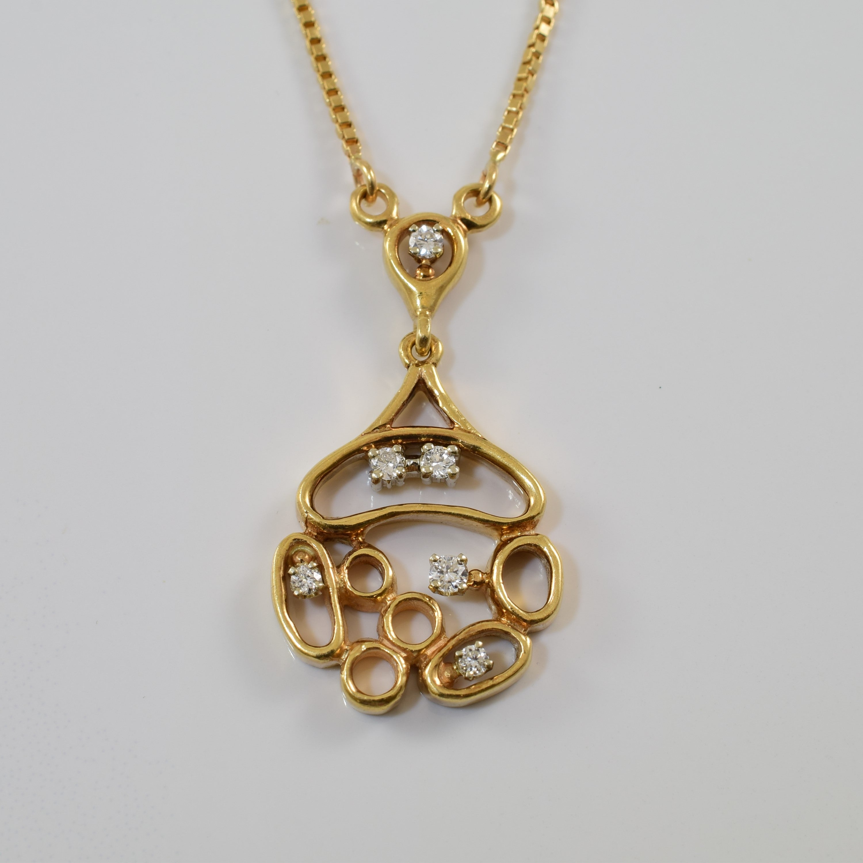 Abstract Diamond Necklace | 0.18ctw | 16" |