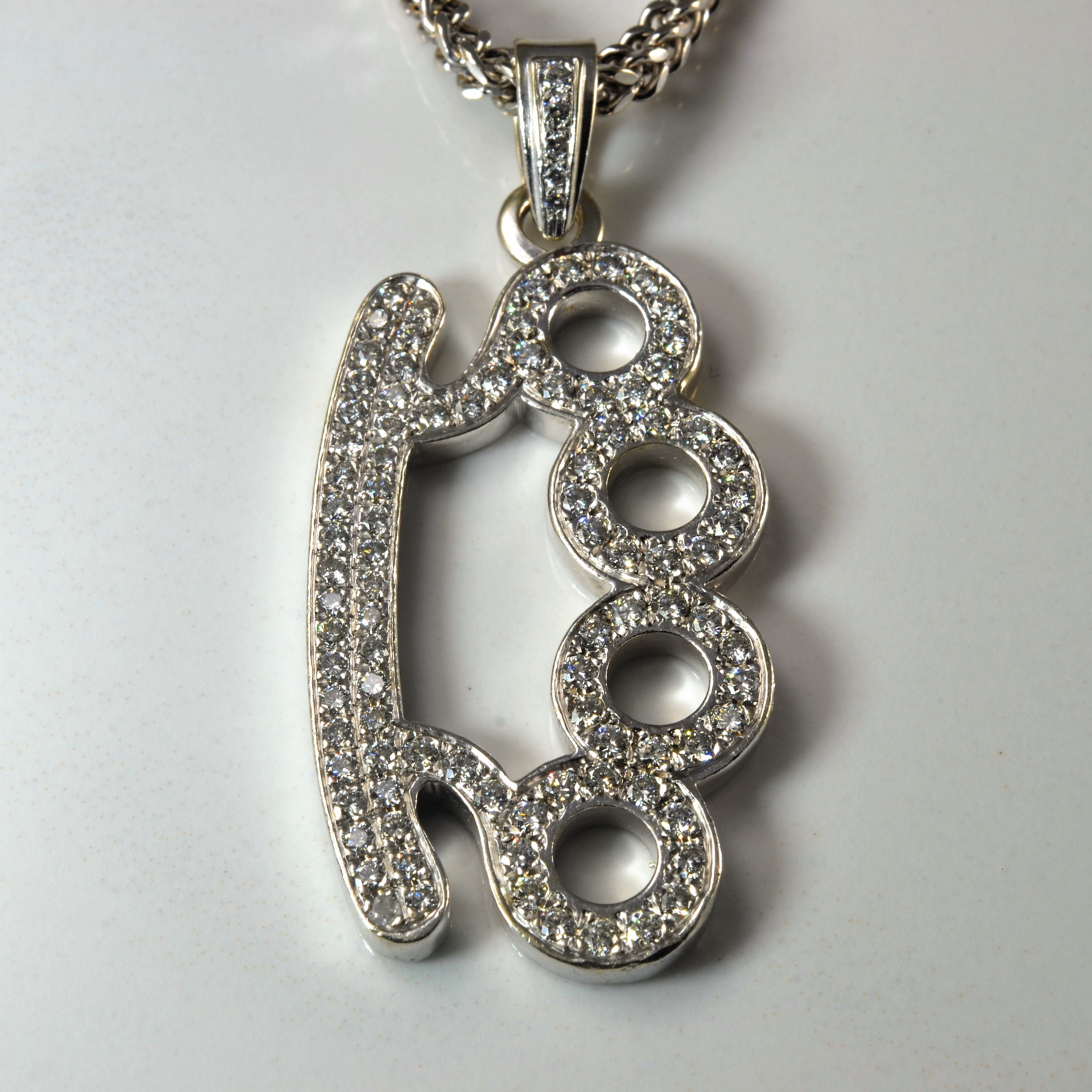 Diamond Brass Knuckle Necklace | 1.50ctw | 32" |