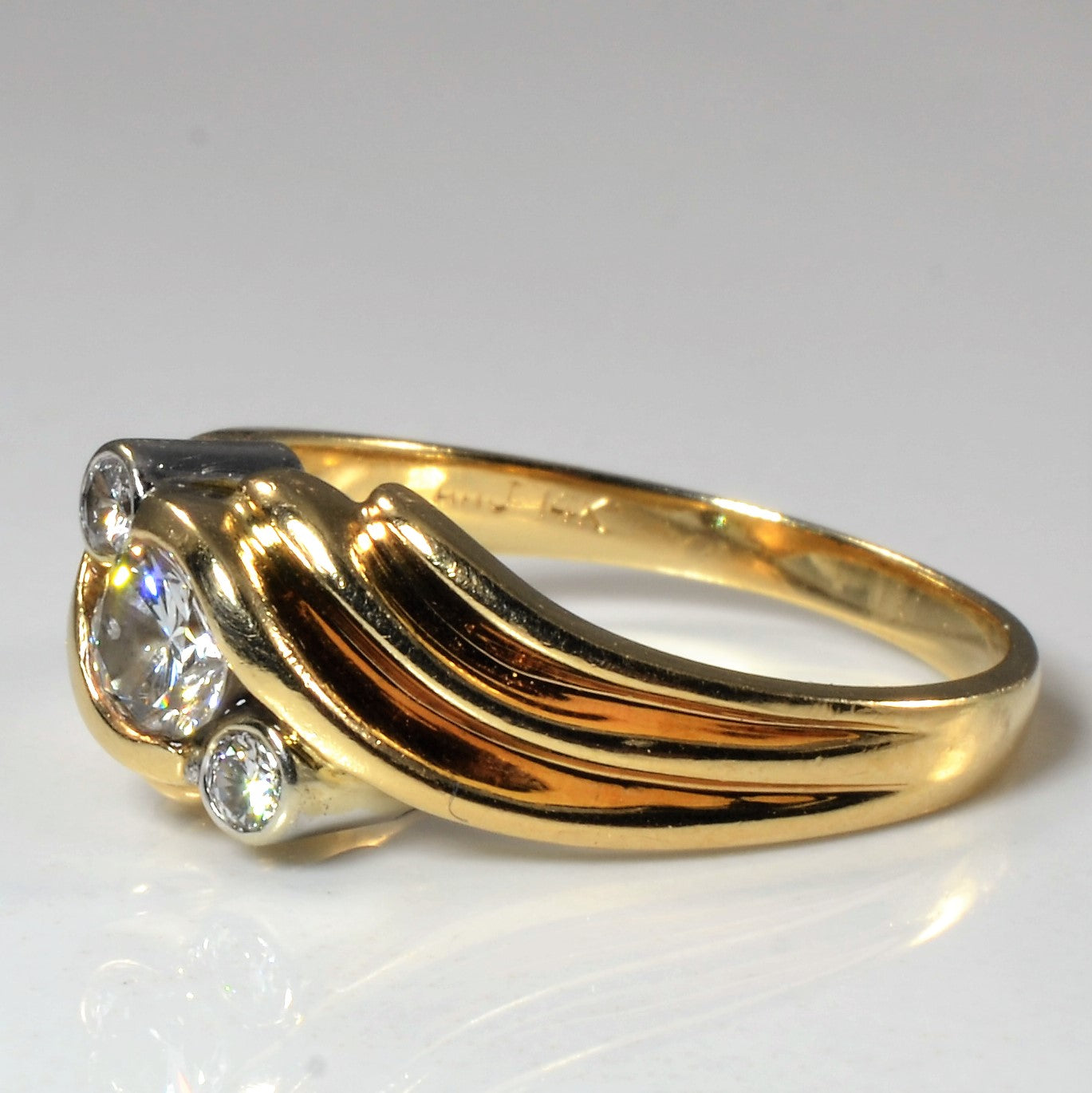 Bypass Bezel Set Three Stone Diamond Ring | 0.66ctw | SZ 8.5 |