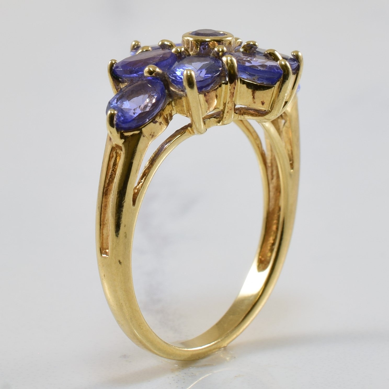 Tanzanite Floral Cluster Burst Ring | 2.75ctw | SZ 7 |