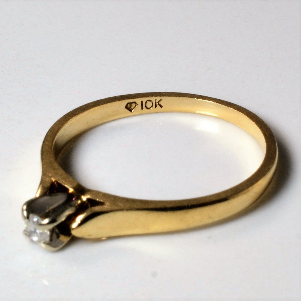 High Set Petite Solitaire Diamond Ring | 0.06ct | SZ 5.75 |