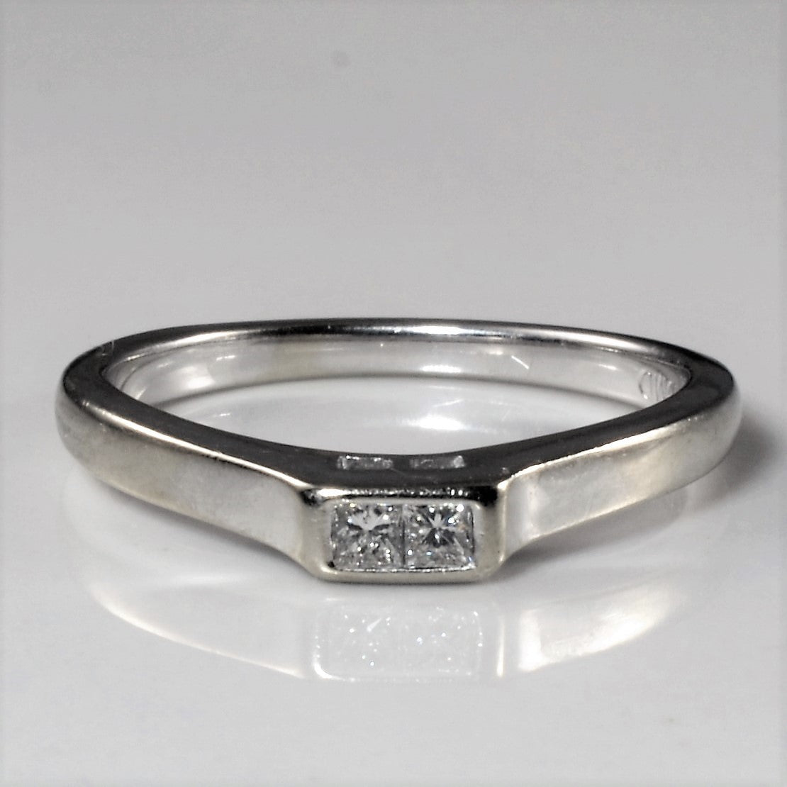 Tapered Two Stone Princess Diamond Band | 0.14ctw | SZ 5.25 |
