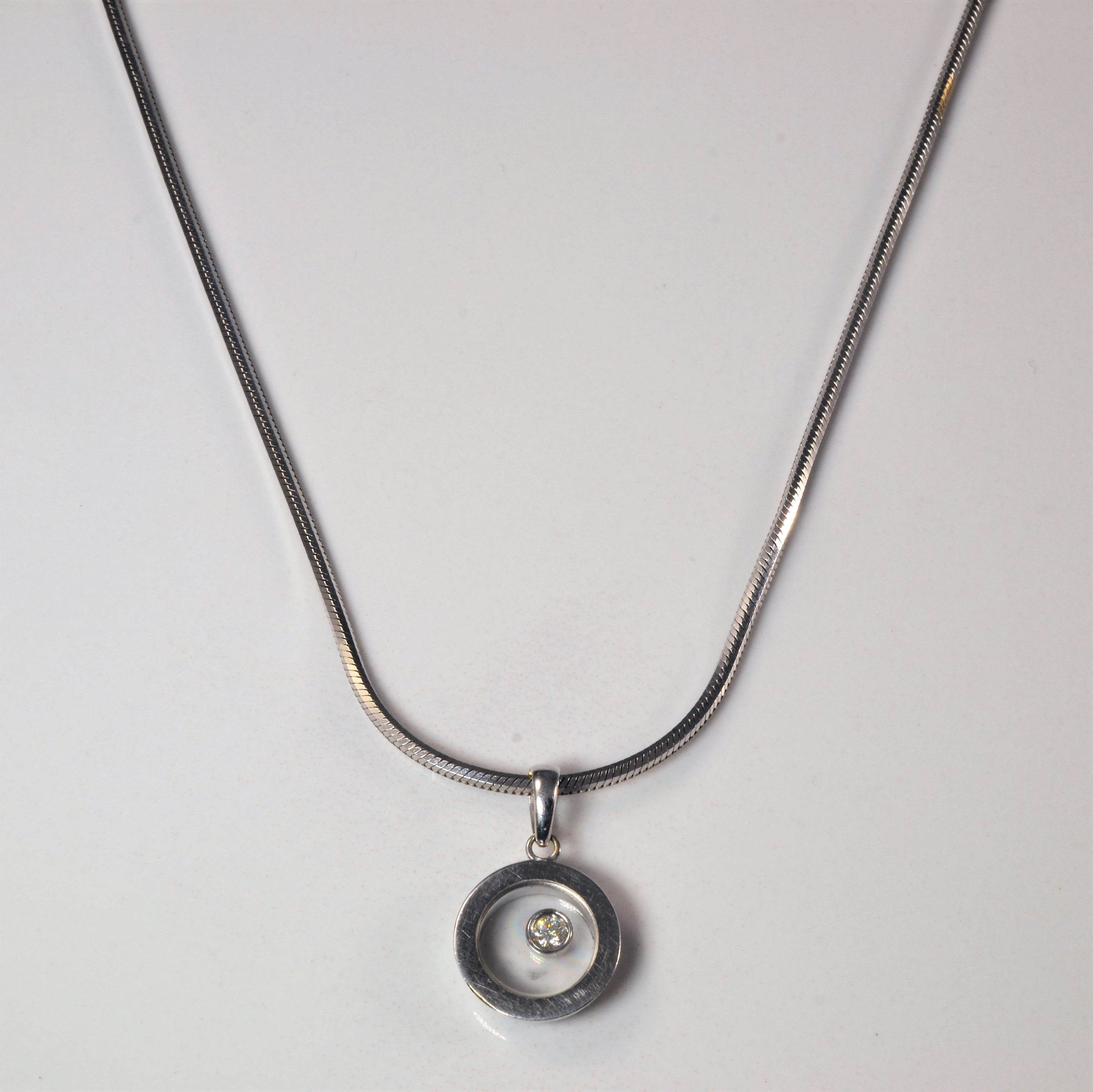 Floating Diamond Bezel Necklace | 0.05ct | 16" |