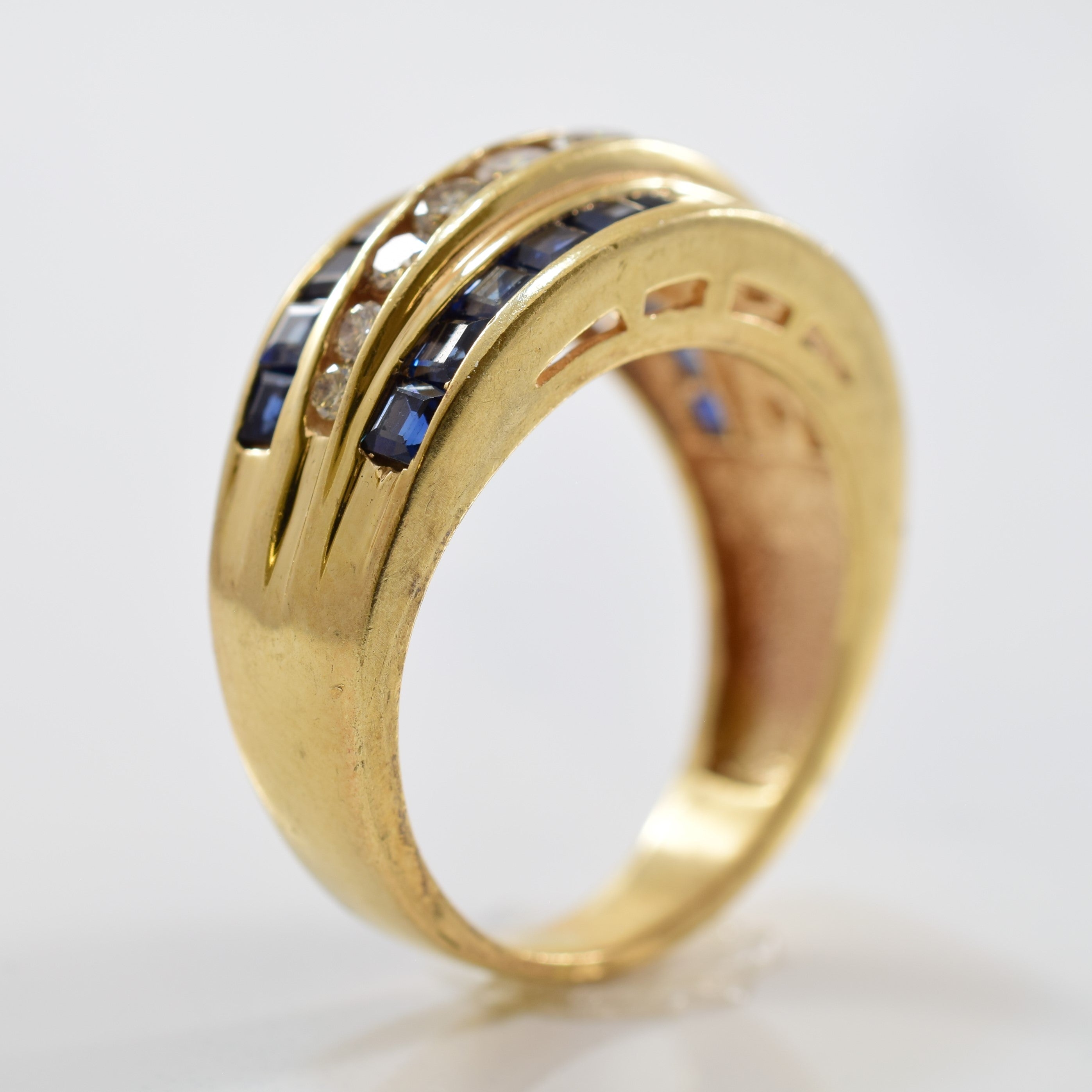 Sparkling Sapphire & Diamond Band | 0.50ctw, 1.00ctw | SZ 6.25 |