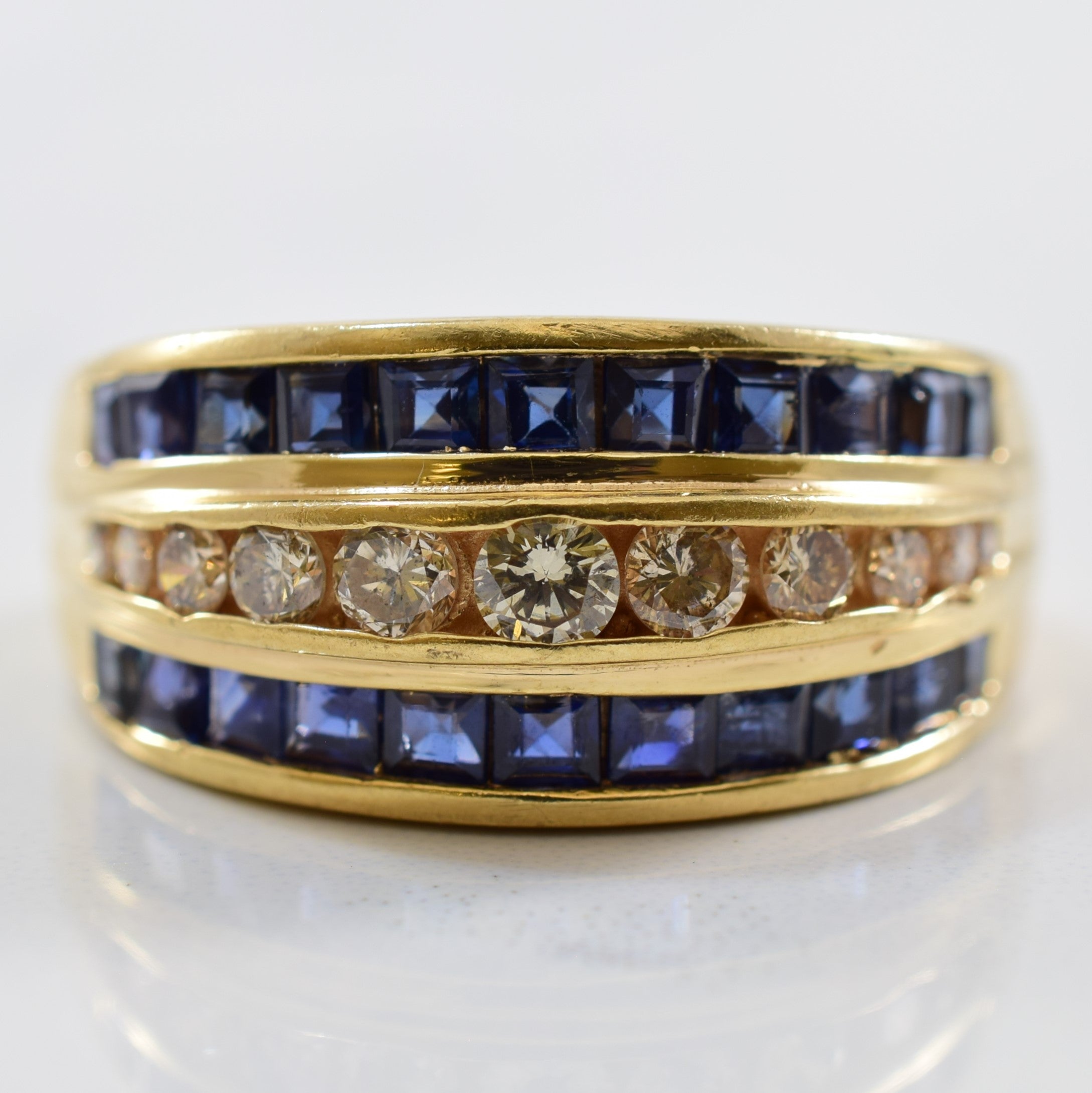 Sparkling Sapphire & Diamond Band | 0.50ctw, 1.00ctw | SZ 6.25 |