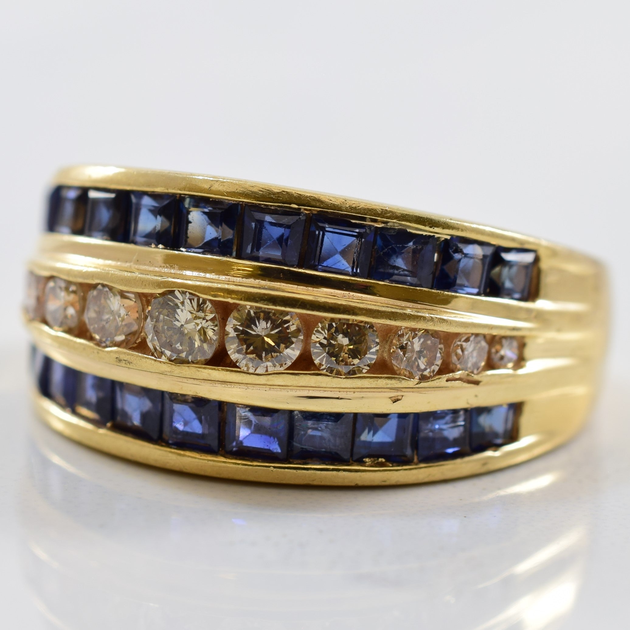 Sparkling Sapphire & Diamond Band | 0.50ctw, 1.00ctw | SZ 6.25 |