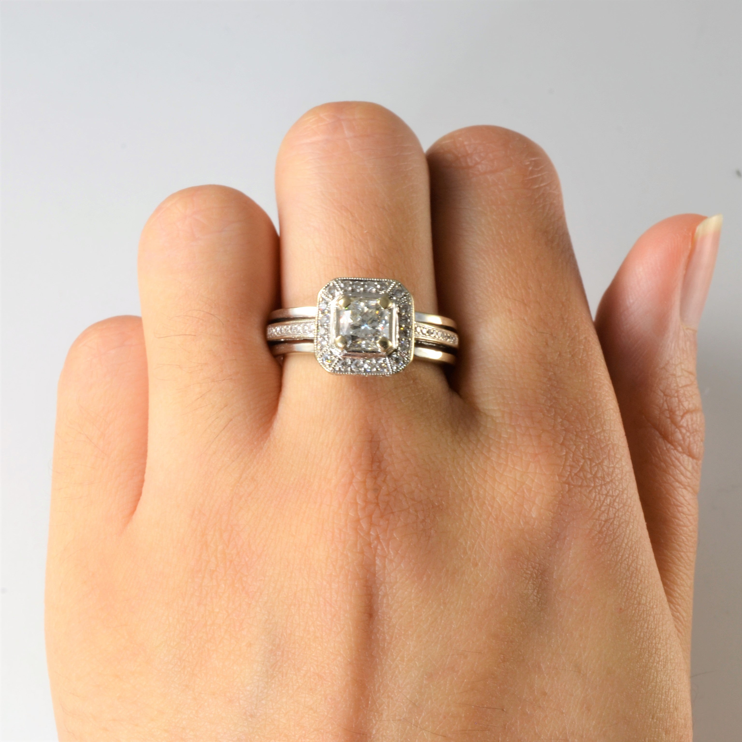 Princess Halo Diamond Engagement Ring | 1.38ctw | SZ 8.5 |