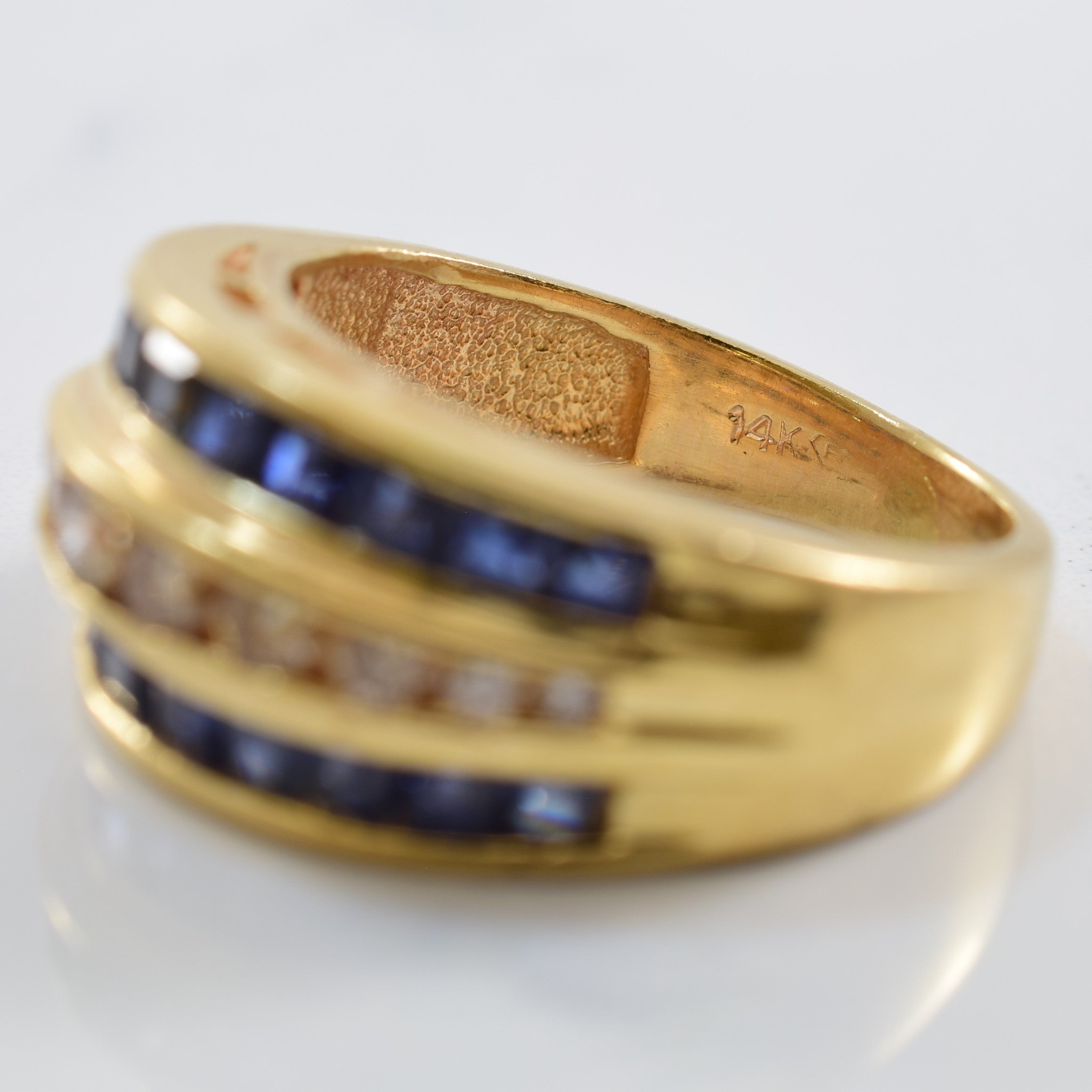 Sparkling Sapphire & Diamond Band | 0.50ctw, 1.00ctw | SZ 6.25 |