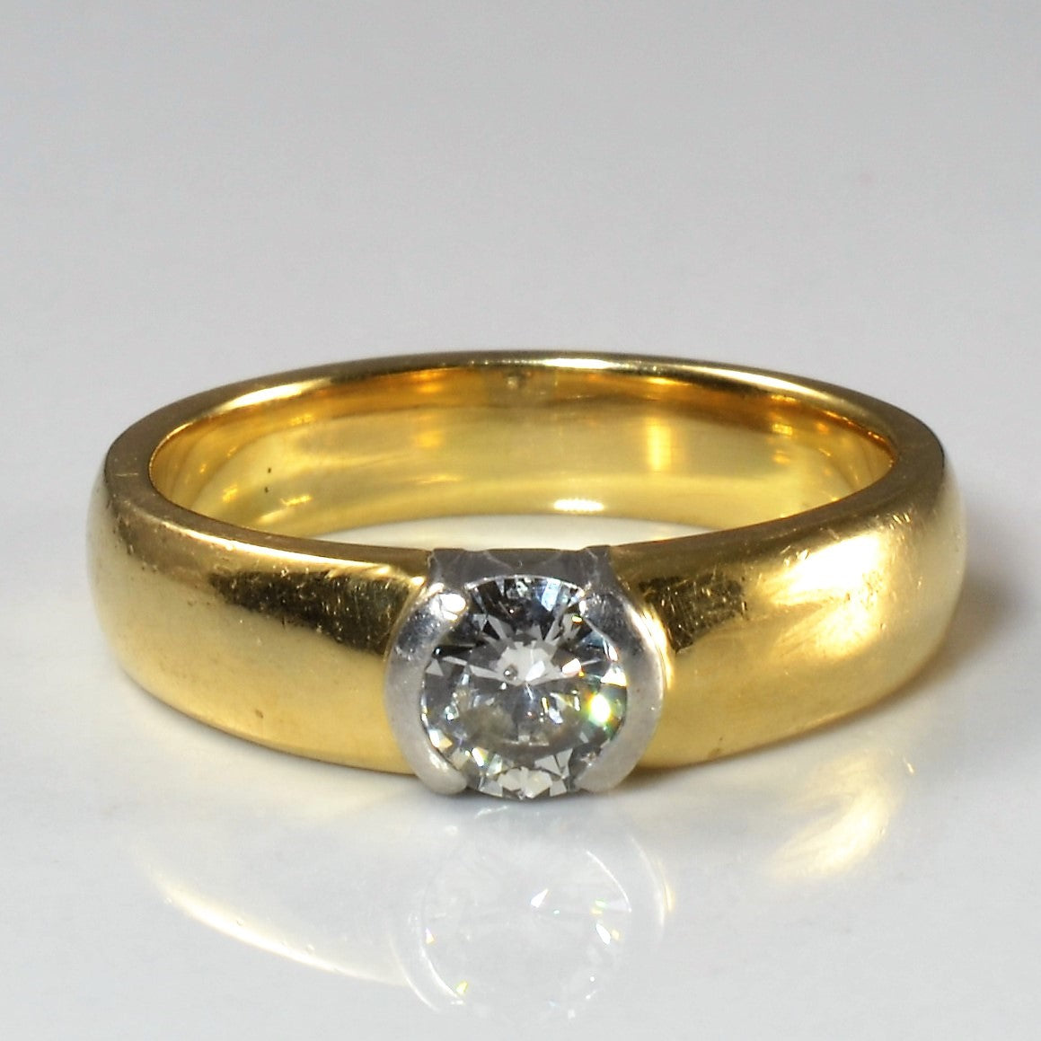 18k Semi Bezel Set Diamond Ring | 0.57ct | SZ 7 |