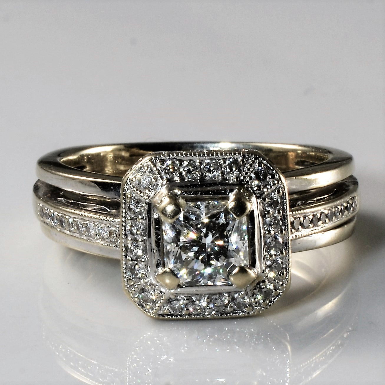 Princess Halo Diamond Engagement Ring | 1.38ctw | SZ 8.5 |