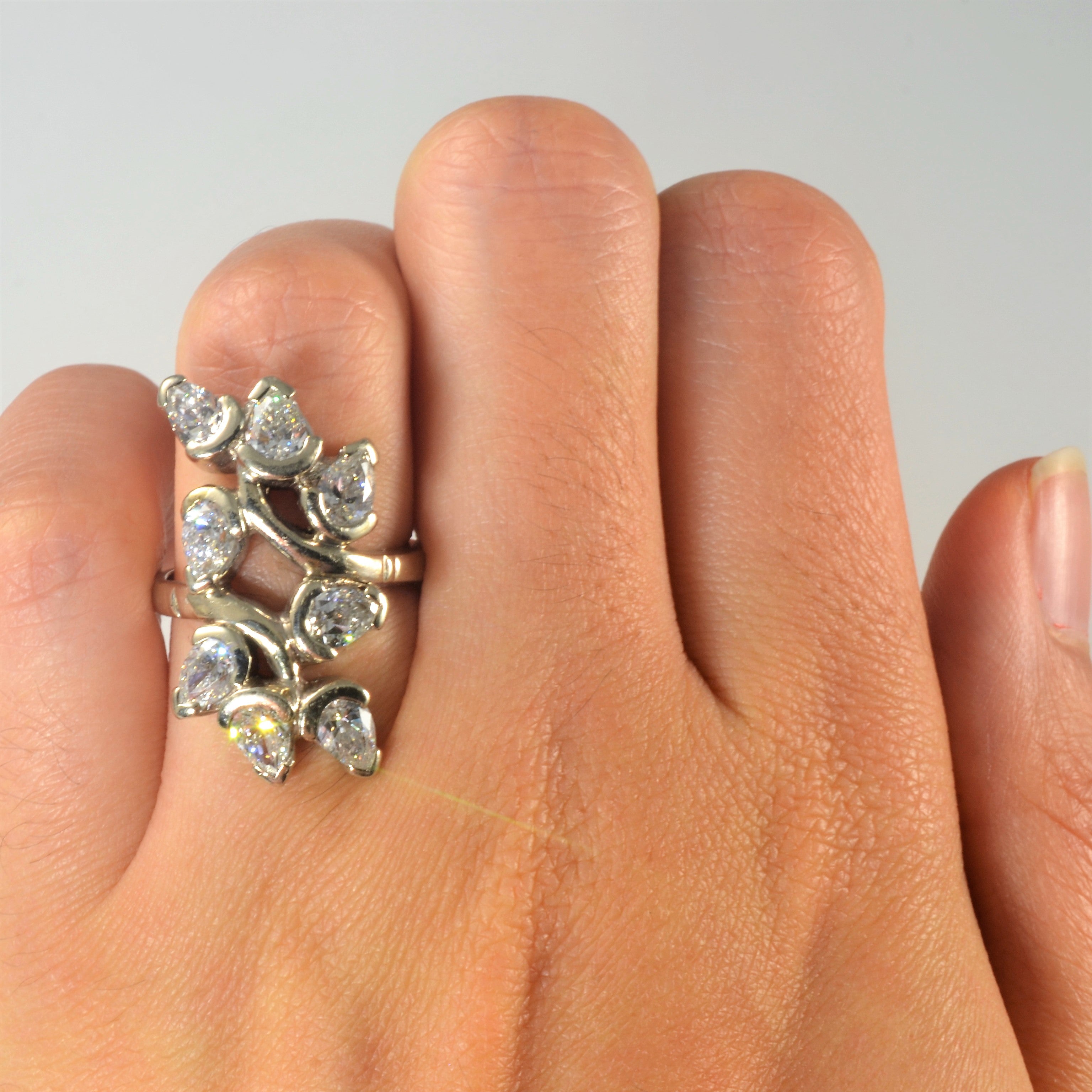 Pear Cut Diamond Cocktail Ring | 2.45ctw | SZ 5 |