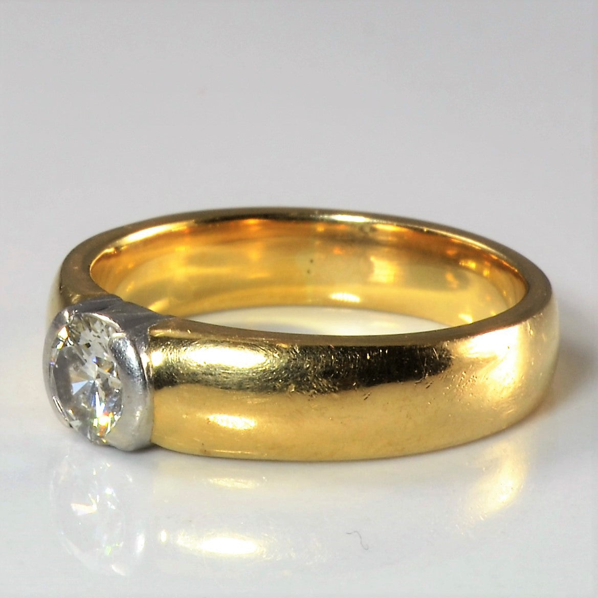 18k Semi Bezel Set Diamond Ring | 0.57ct | SZ 7 |