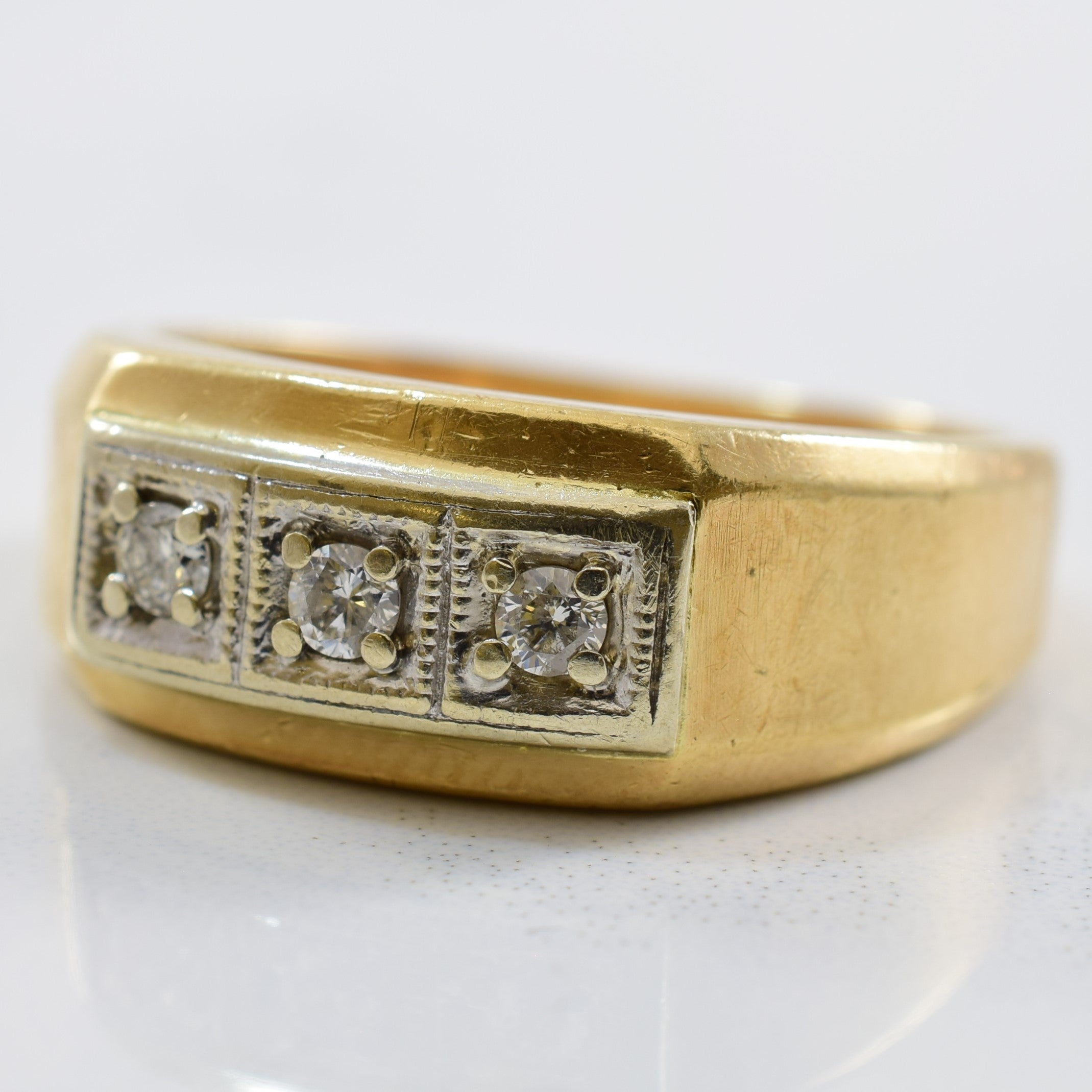 Three Stone Diamond Ring | 0.14ctw | SZ 8.75 |