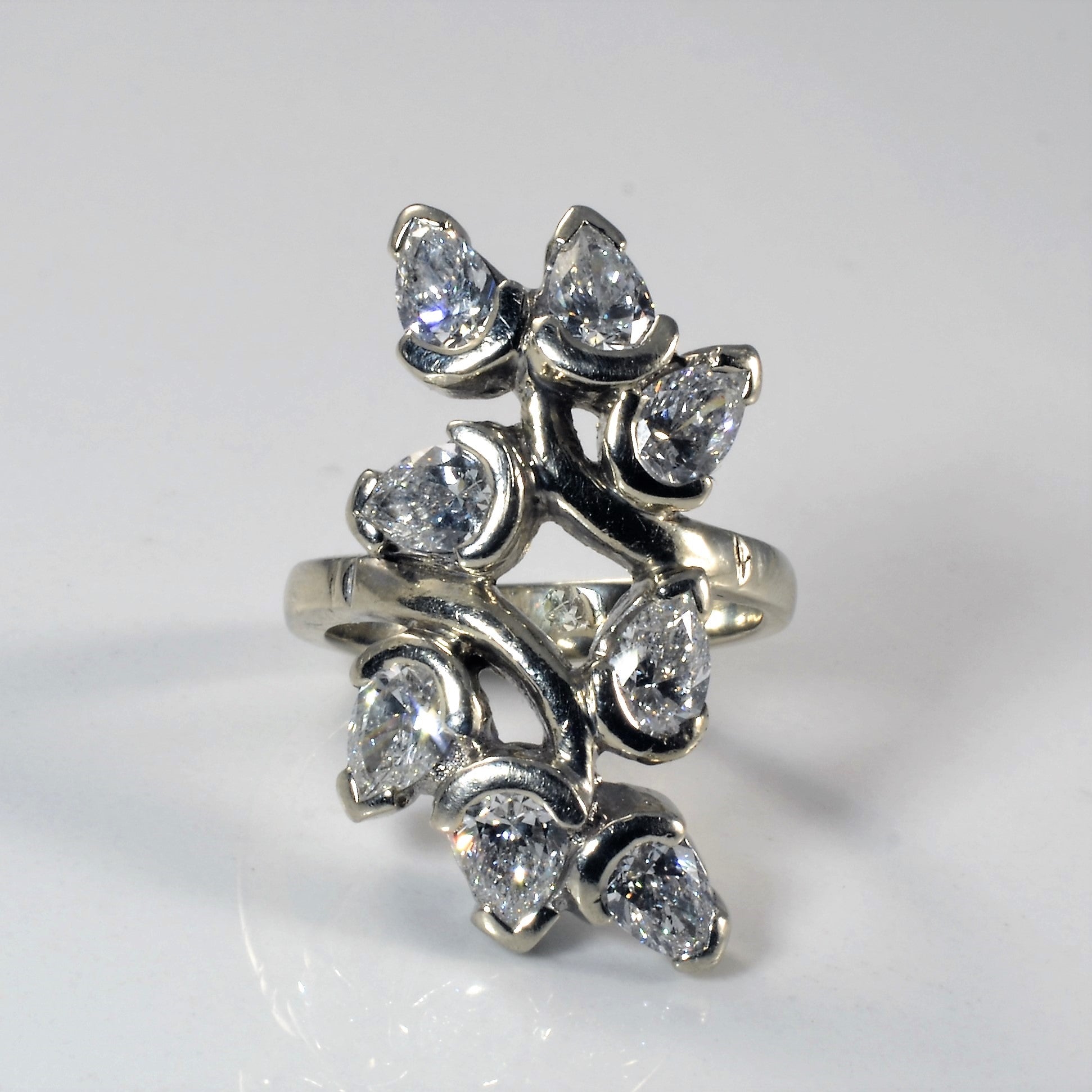 Pear Cut Diamond Cocktail Ring | 2.45ctw | SZ 5 |