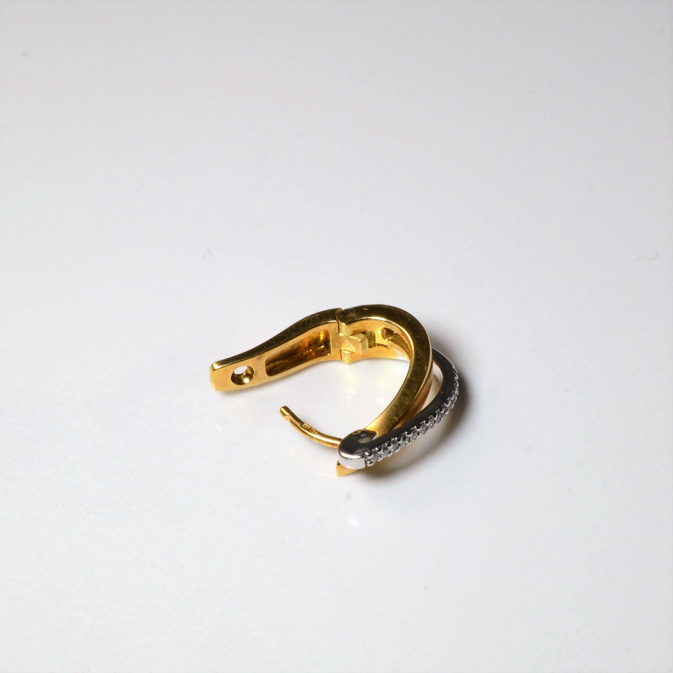 Pave Diamond Two Tone Criss Cross Earrings | 0.08ctw |