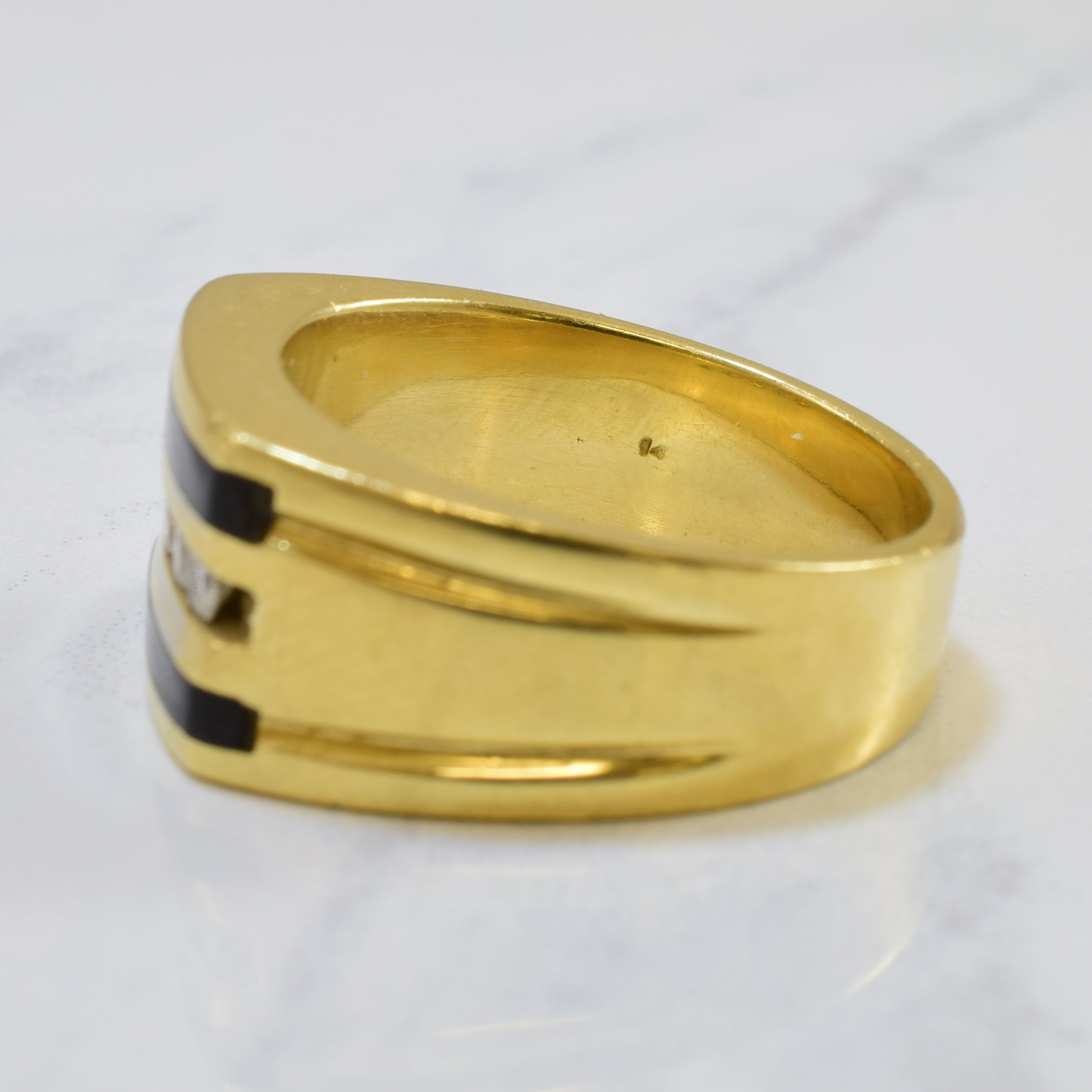 Black Onyx & Diamond Ring | 1.00ctw, 0.28ctw | SZ 10.25 |