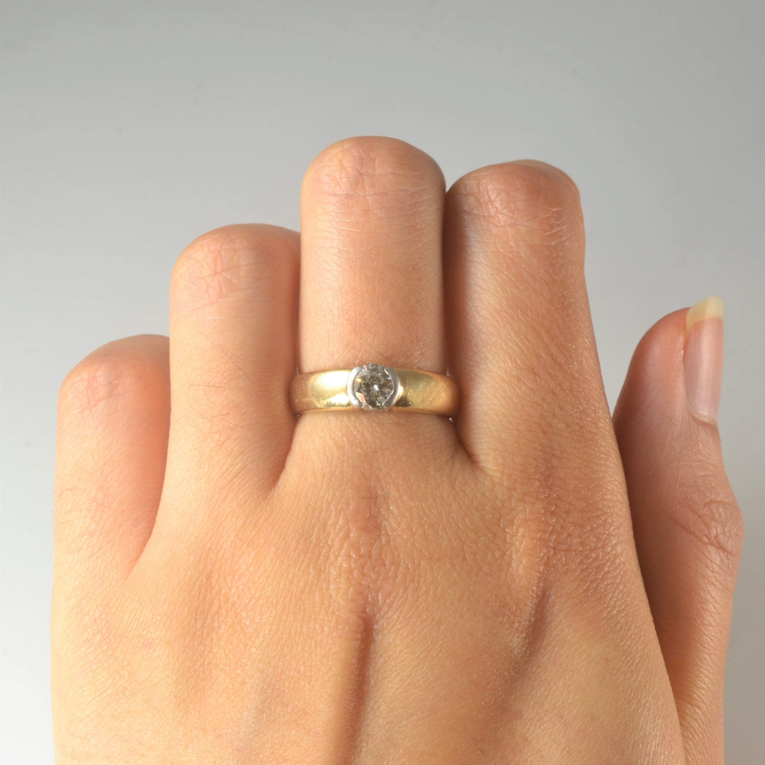 18k Semi Bezel Set Diamond Ring | 0.57ct | SZ 7 |