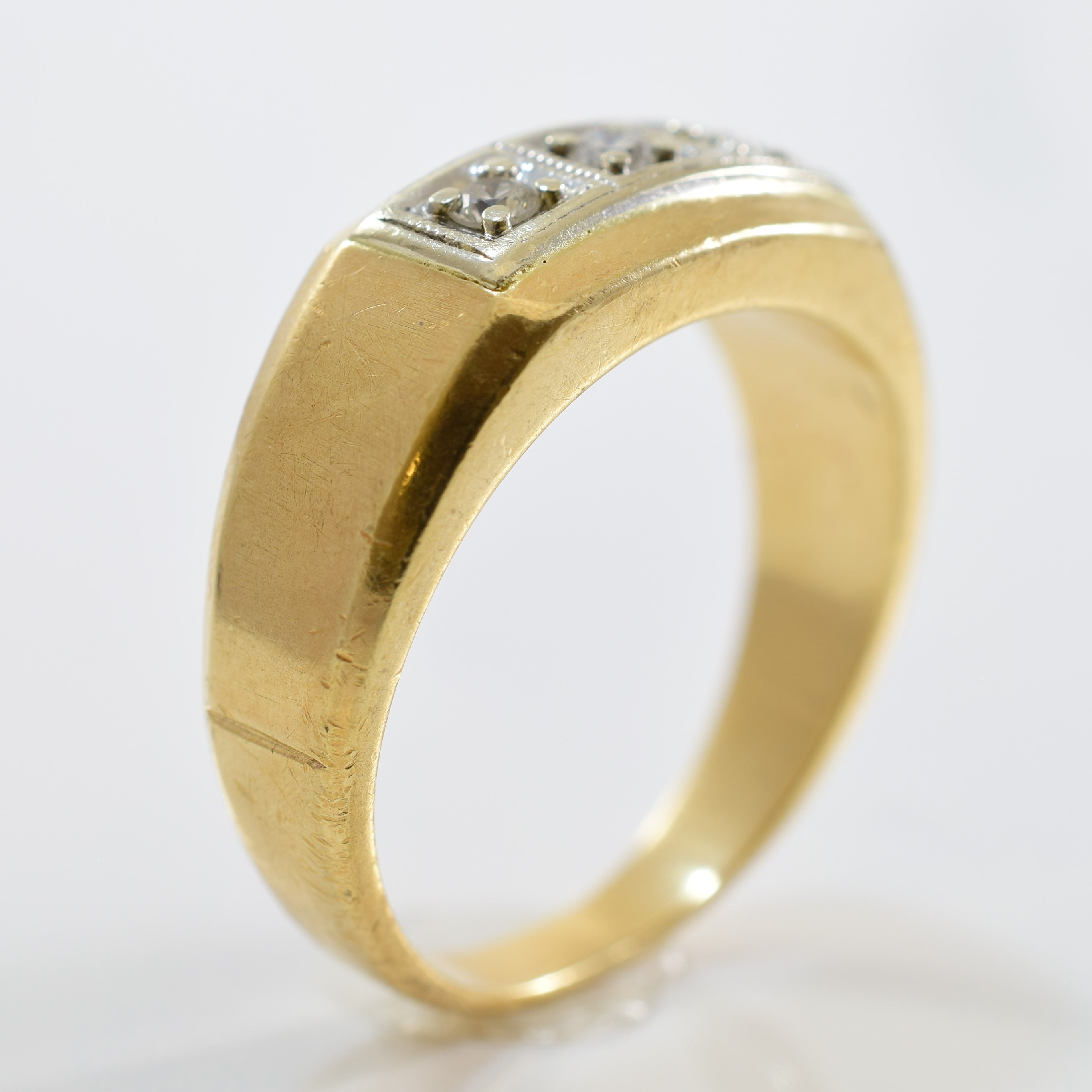 Three Stone Diamond Ring | 0.14ctw | SZ 8.75 |