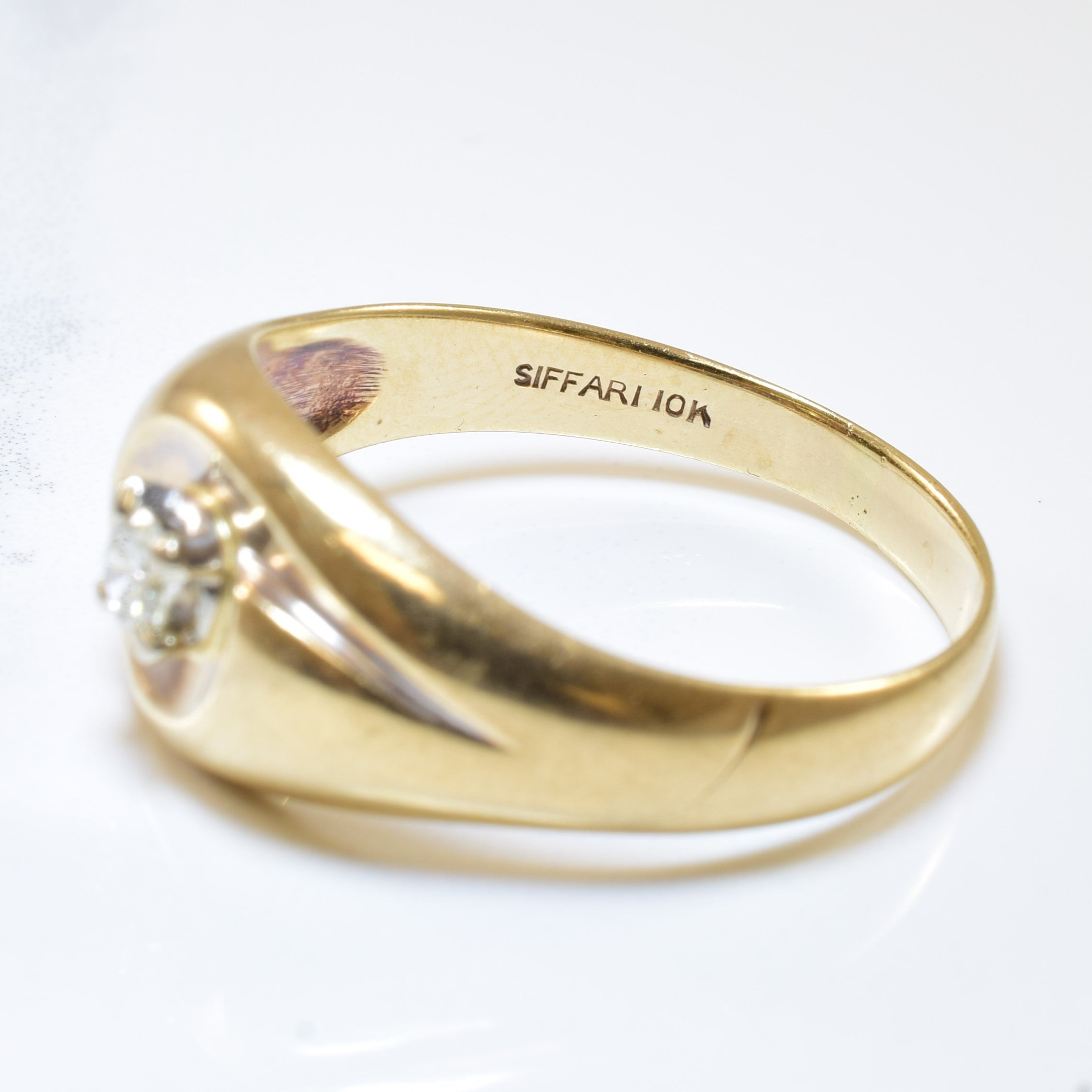 Solitaire Diamond Swirl Ring | 0.18ct | SZ 12 |