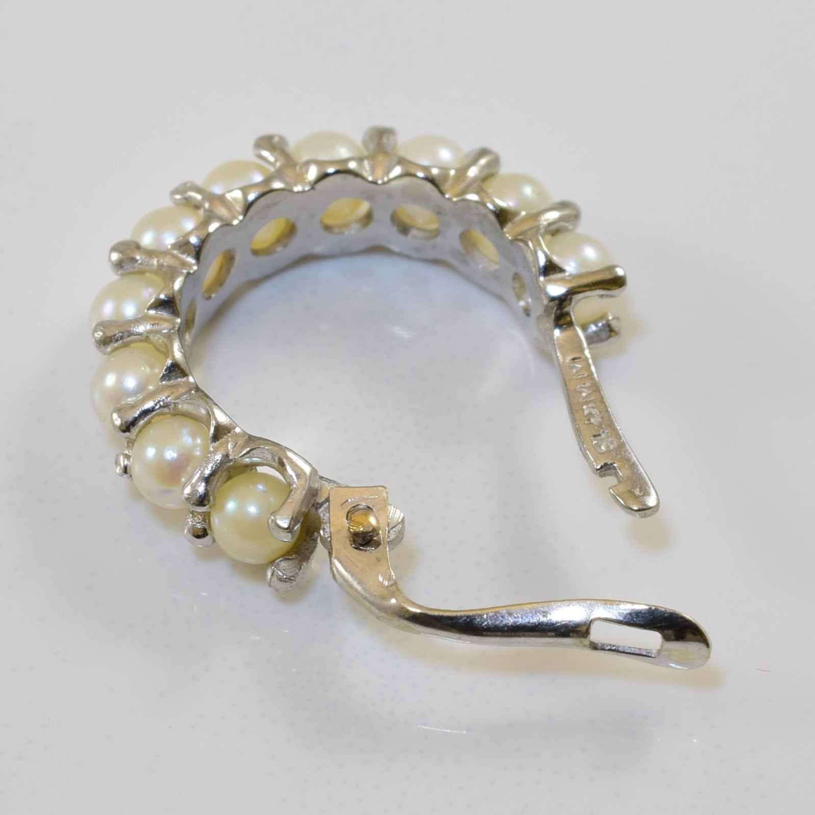Boucles d'oreilles créoles en perles de culture | 2,00 ct |