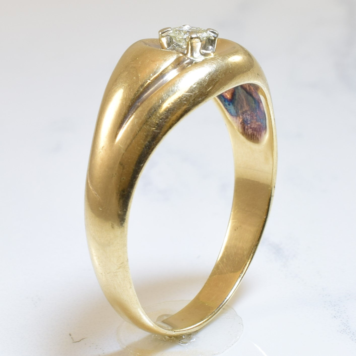 Solitaire Diamond Swirl Ring | 0.18ct | SZ 12 |