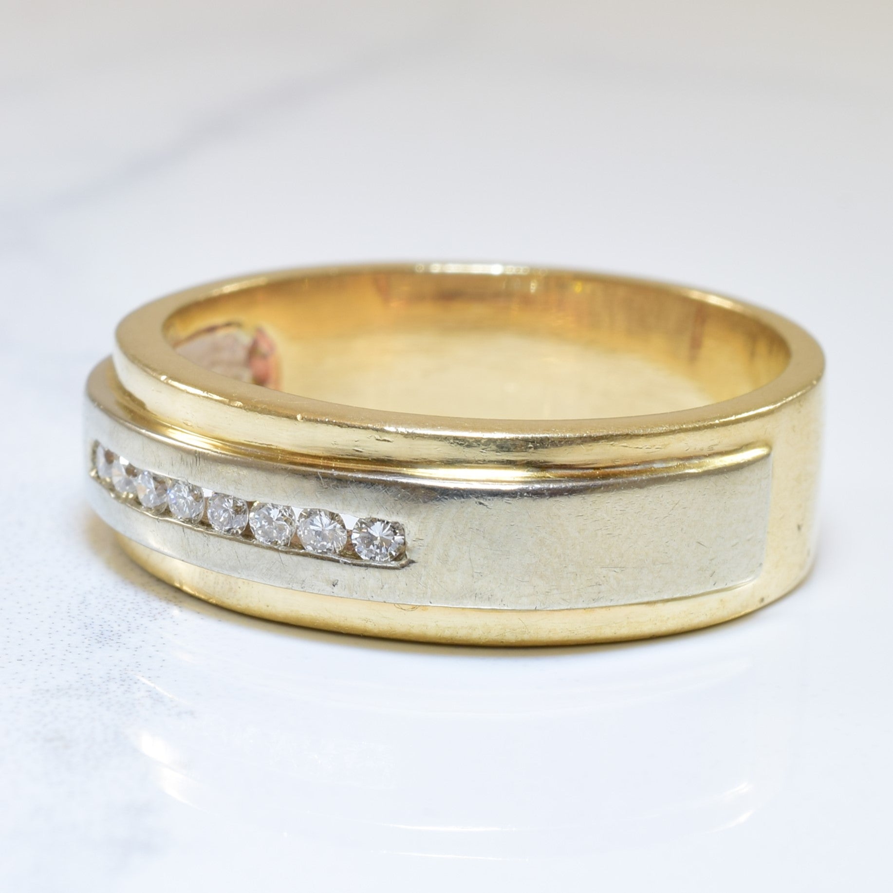 Two Tone Channel Set Diamond Ring | 0.16ctw | SZ 11 |