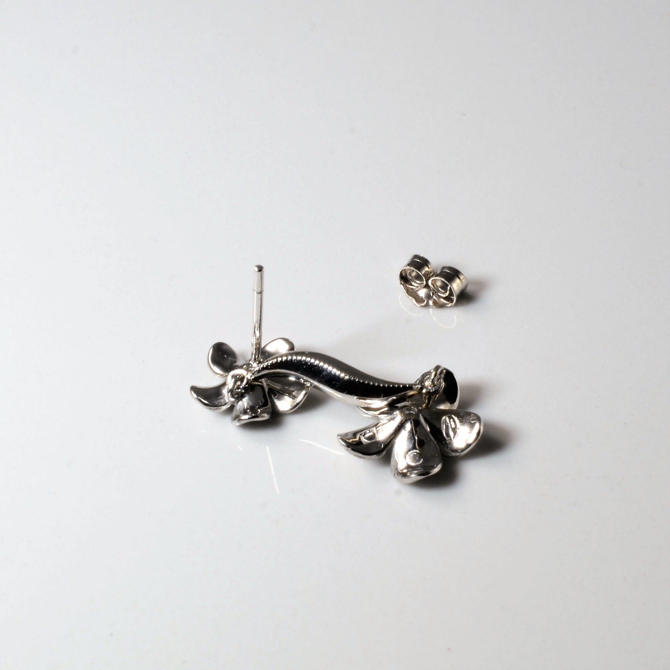 Sparkle Finish Diamond Plumeria Drop Earrings | 0.08ctw |