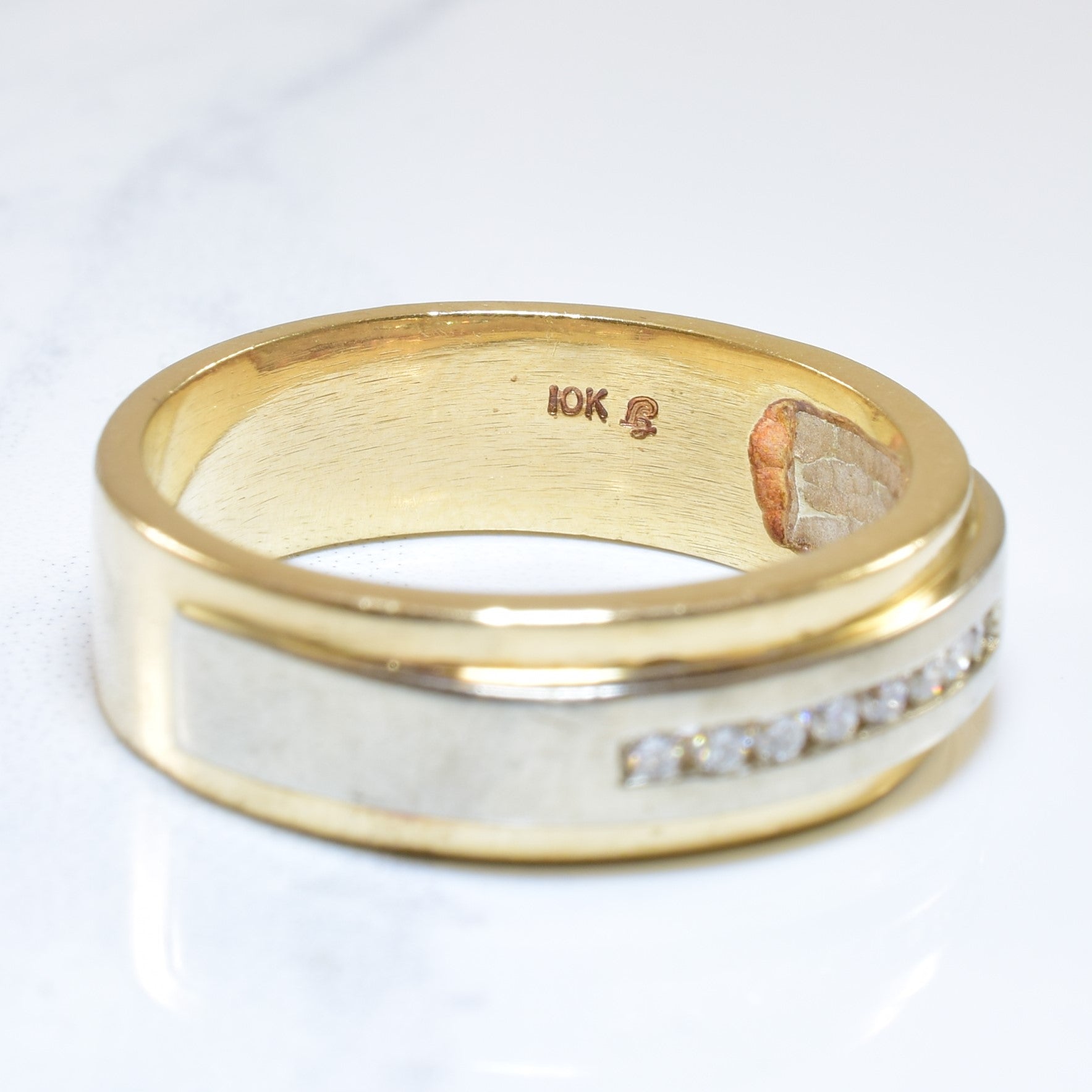 Two Tone Channel Set Diamond Ring | 0.16ctw | SZ 11 |