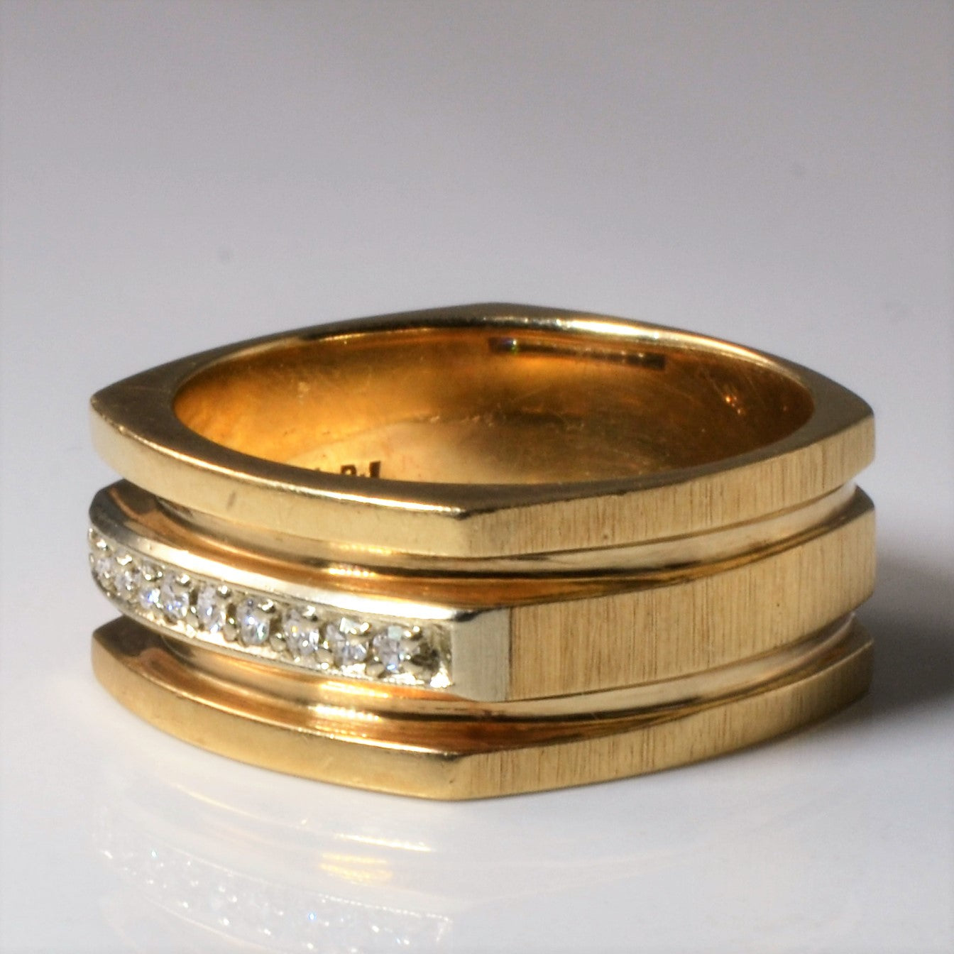 Pave Diamond Soft Square Band | 0.09ctw | SZ 10.5 |