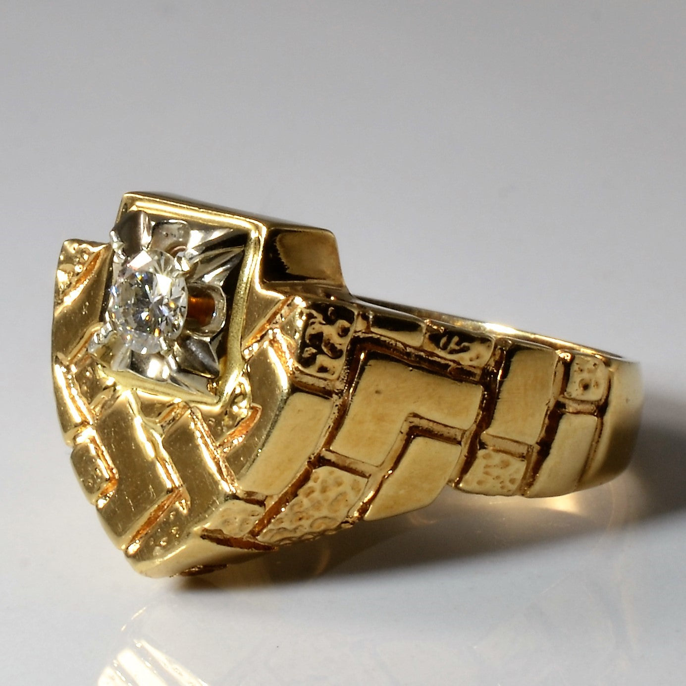 Textured Solitaire Diamond Ring | 0.26ct | SZ 9.75 |