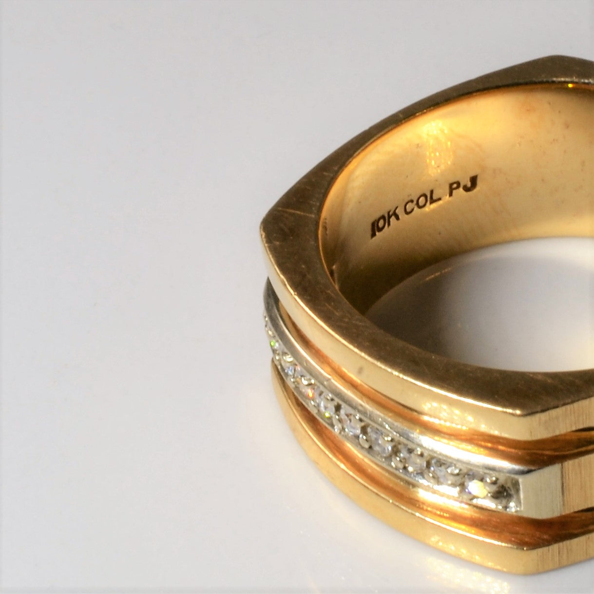 Pave Diamond Soft Square Band | 0.09ctw | SZ 10.5 |