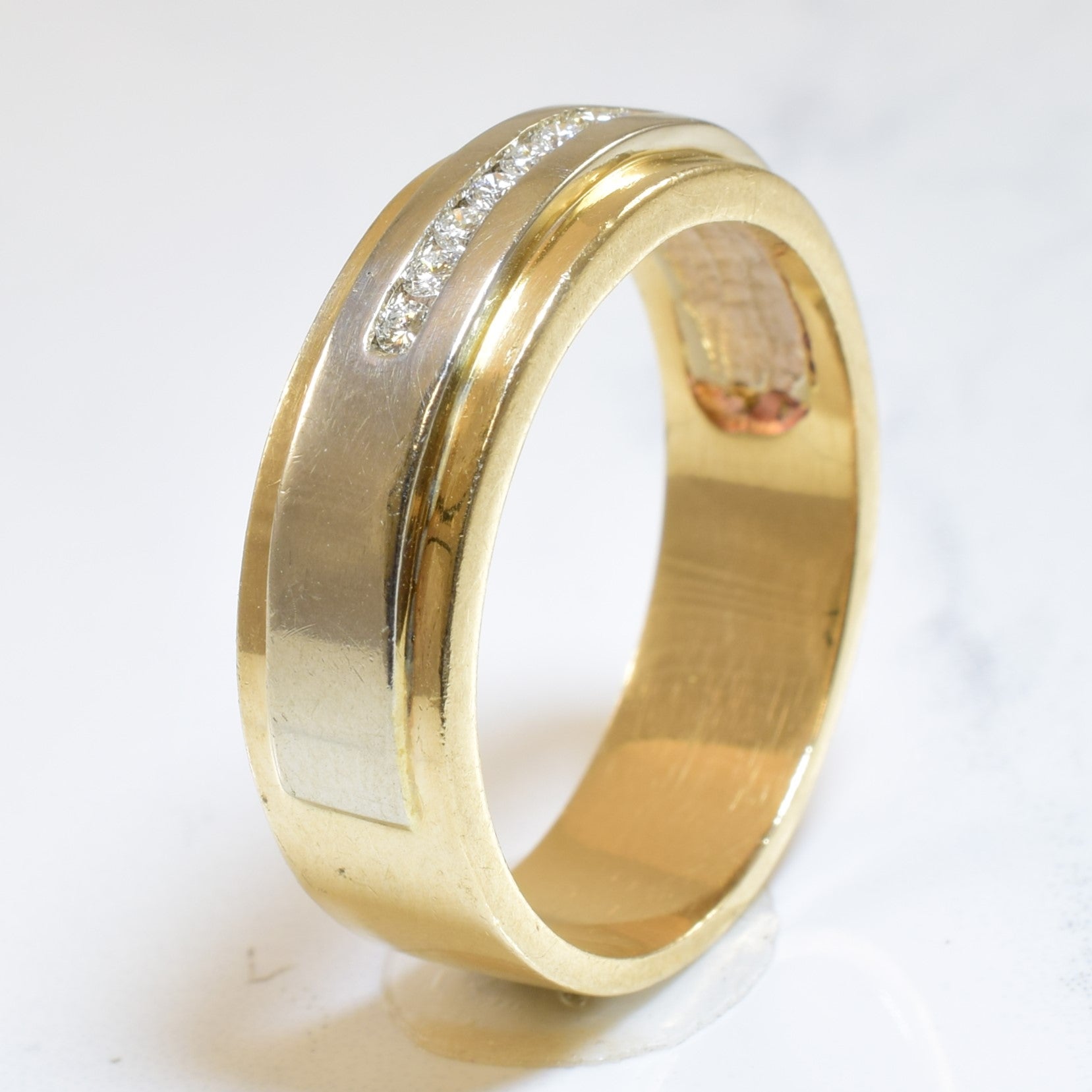 Two Tone Channel Set Diamond Ring | 0.16ctw | SZ 11 |