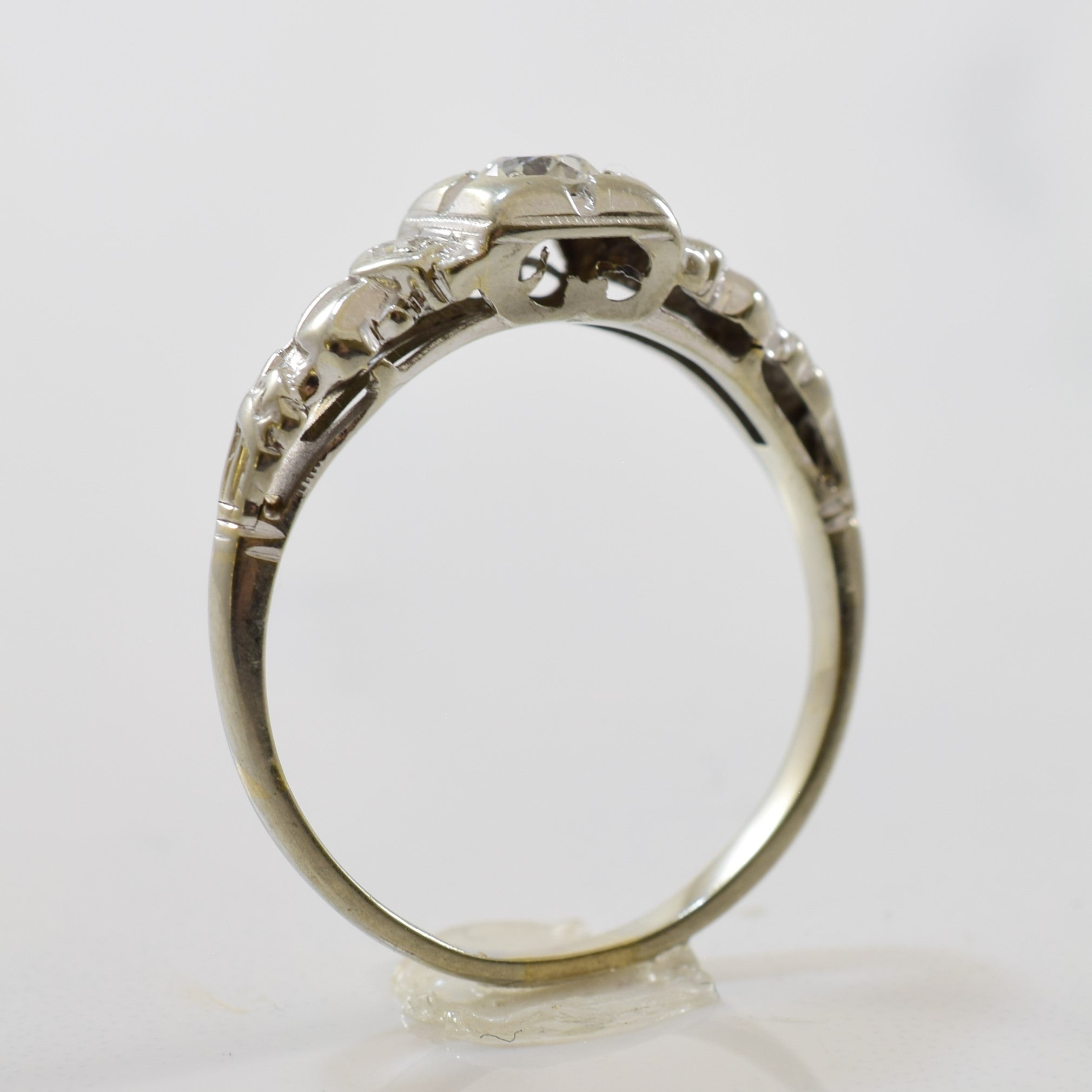 Art Deco Old European Diamond Engagement Ring | 0.19ctw | SZ 7.5 |