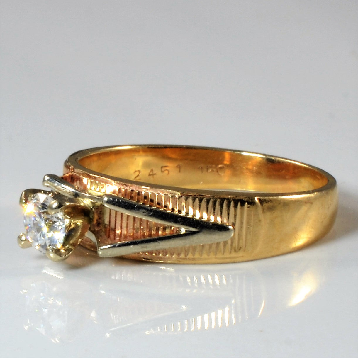 Textured Solitaire Diamond Ring | 0.26ct | SZ 7.25 |