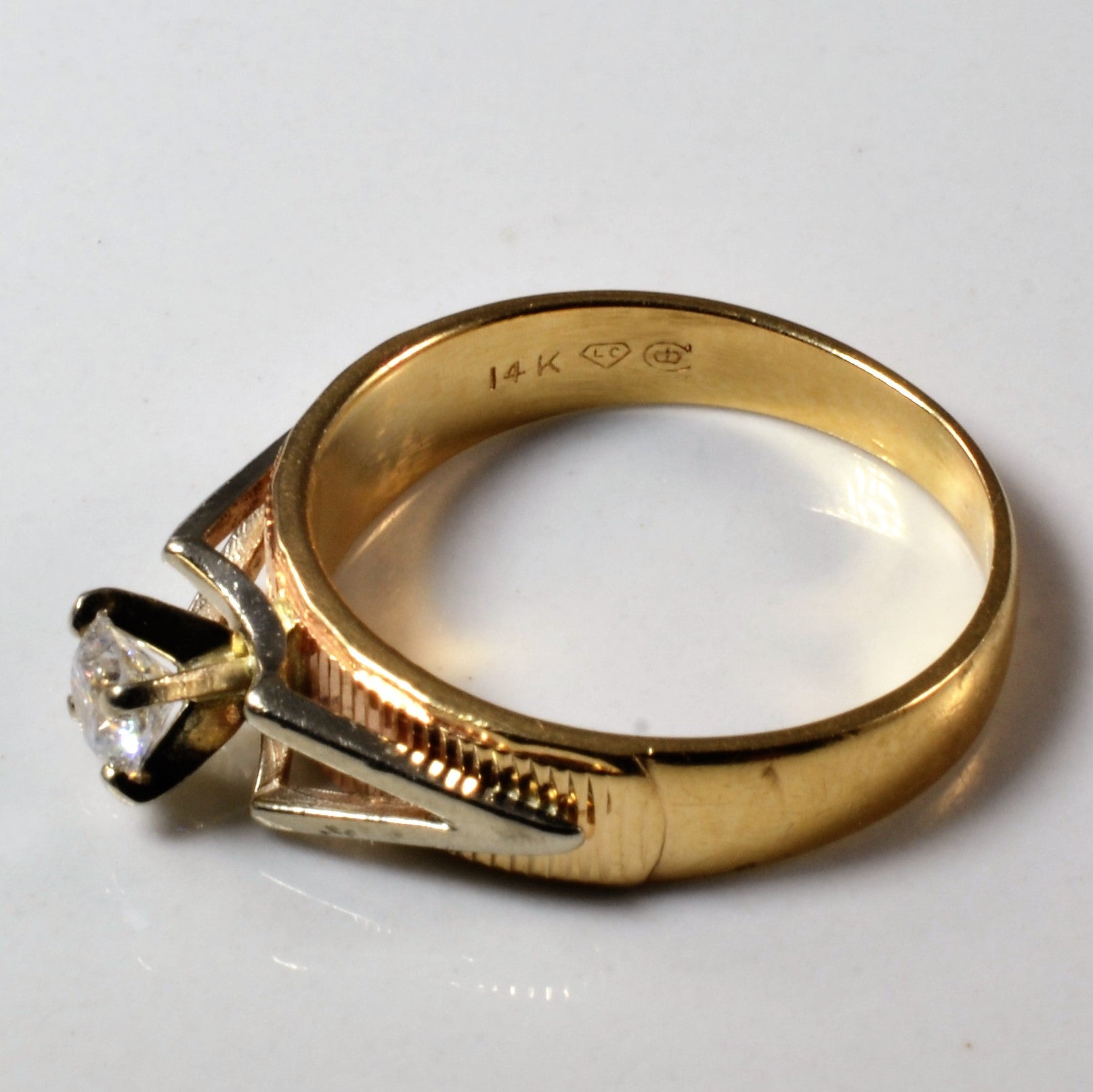 Textured Solitaire Diamond Ring | 0.26ct | SZ 7.25 |