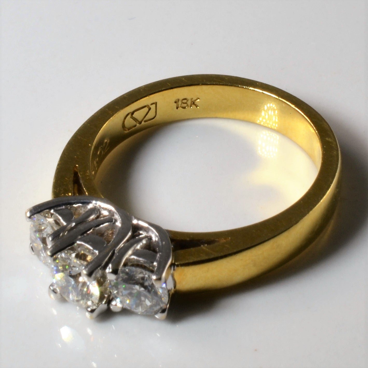 Three Stone Diamond Engagement Ring | 0.93ctw | SZ 6.75 |