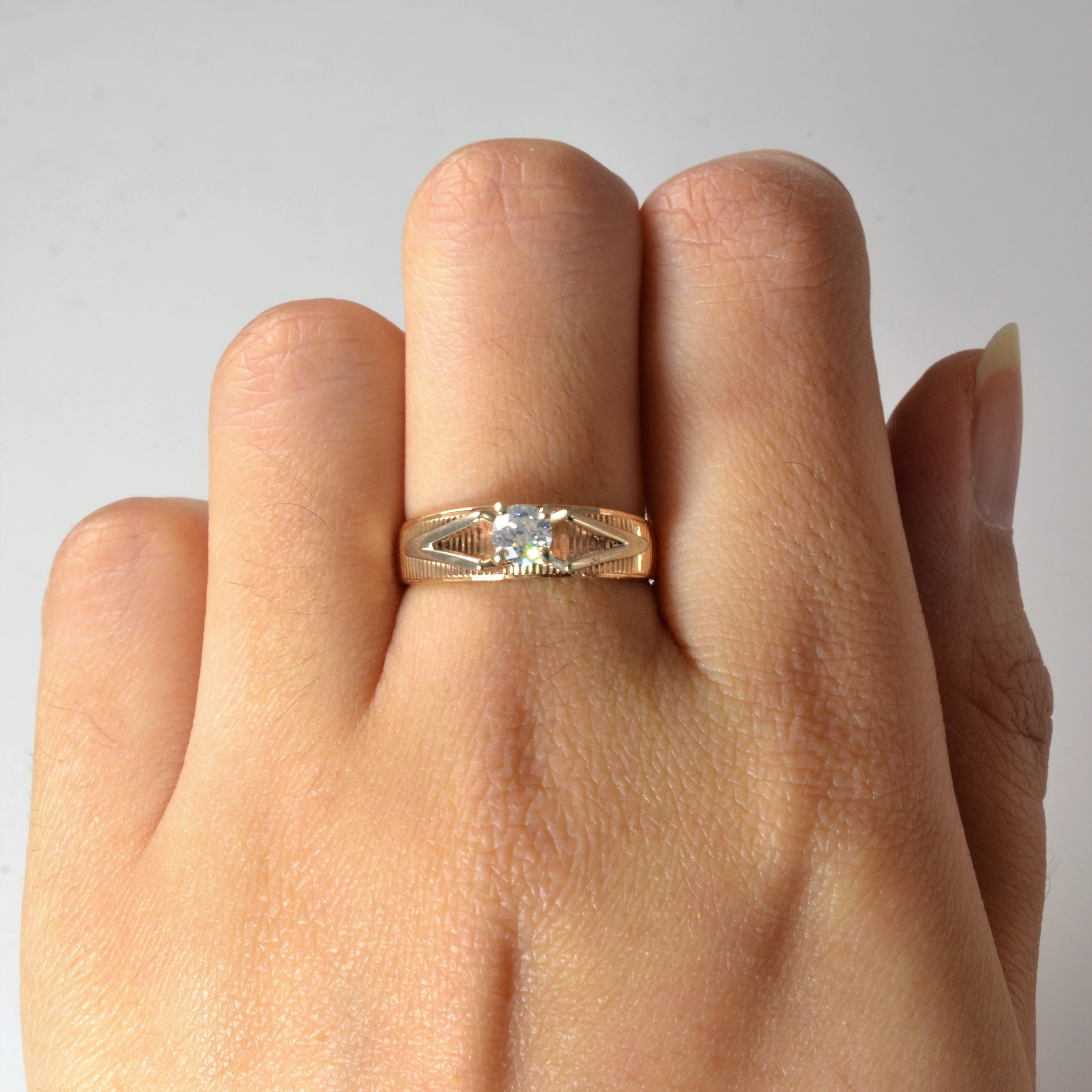 Textured Solitaire Diamond Ring | 0.26ct | SZ 7.25 |