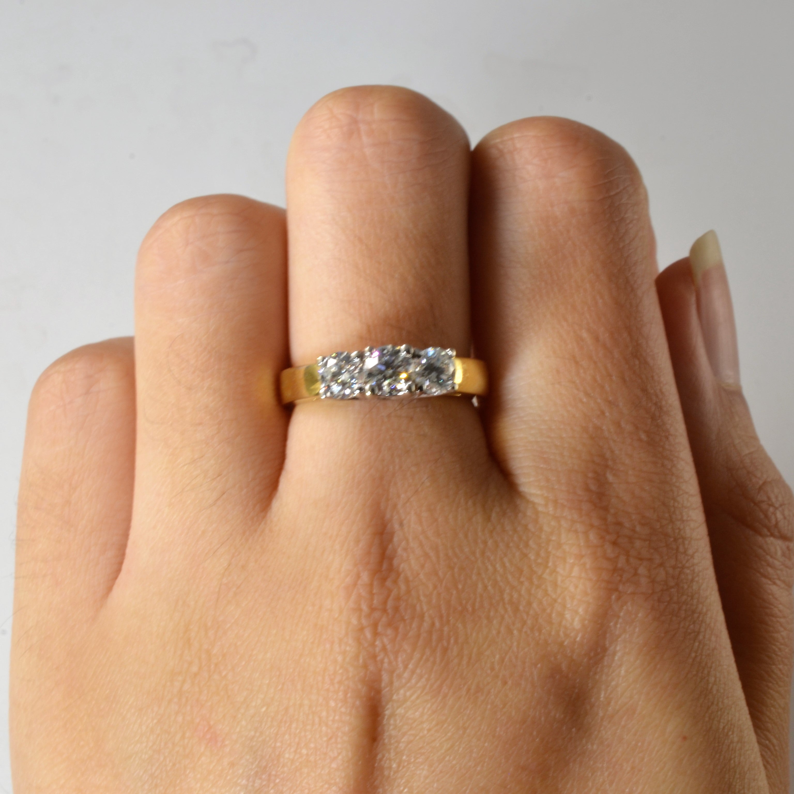 Three Stone Diamond Engagement Ring | 0.93ctw | SZ 6.75 |