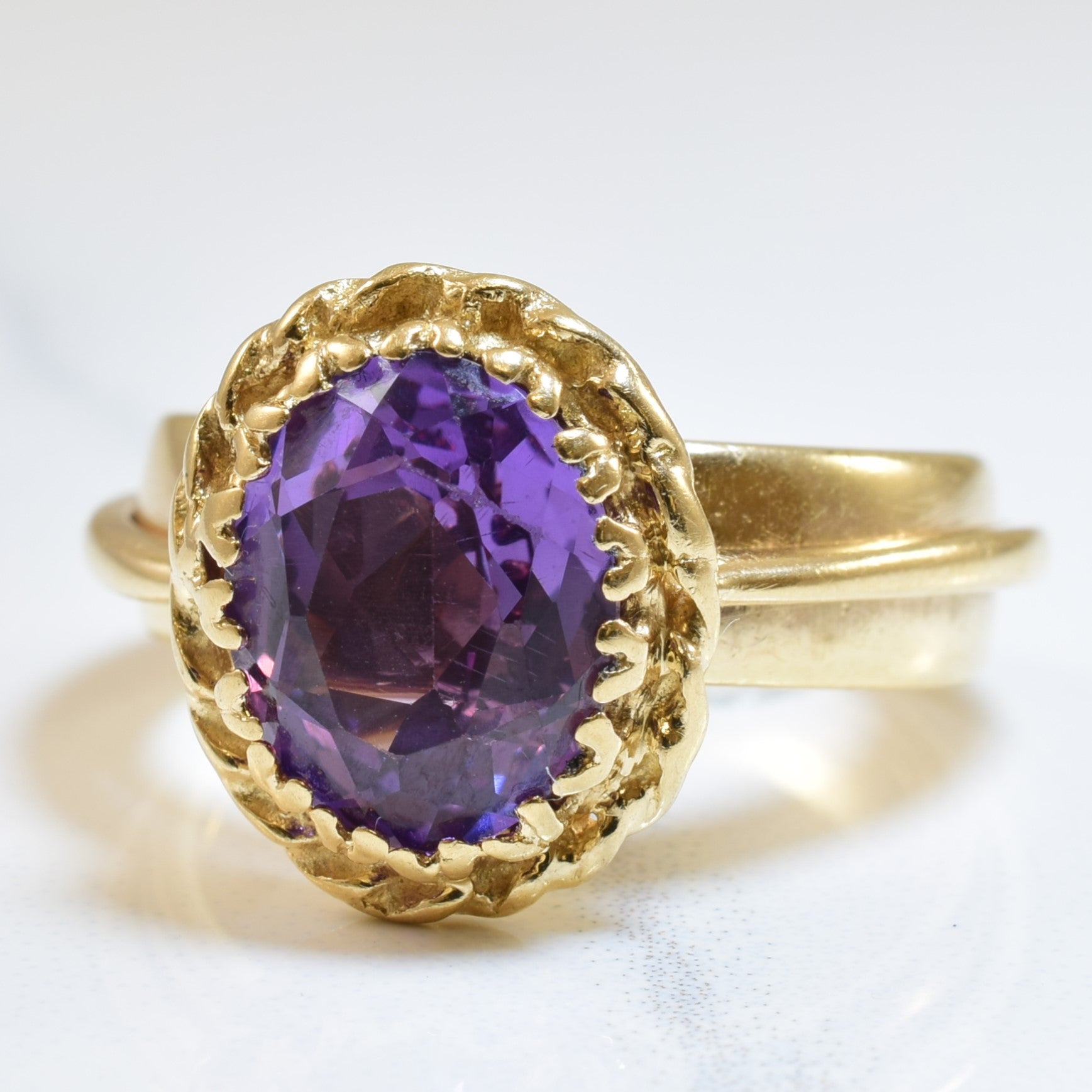 Colour Changing Synthetic Sapphire Ring | 3.25ct | SZ 4.75 |