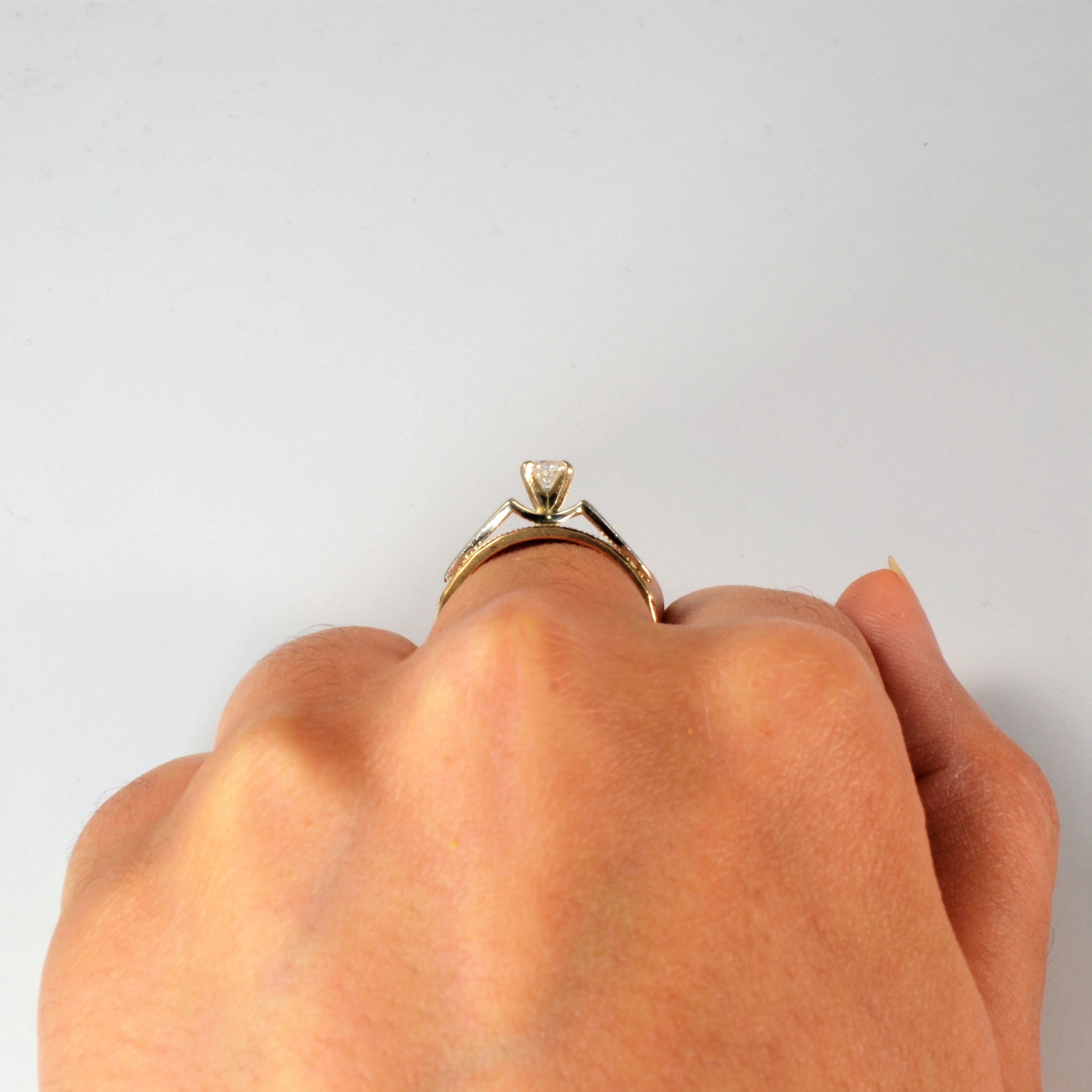 Textured Solitaire Diamond Ring | 0.26ct | SZ 7.25 |