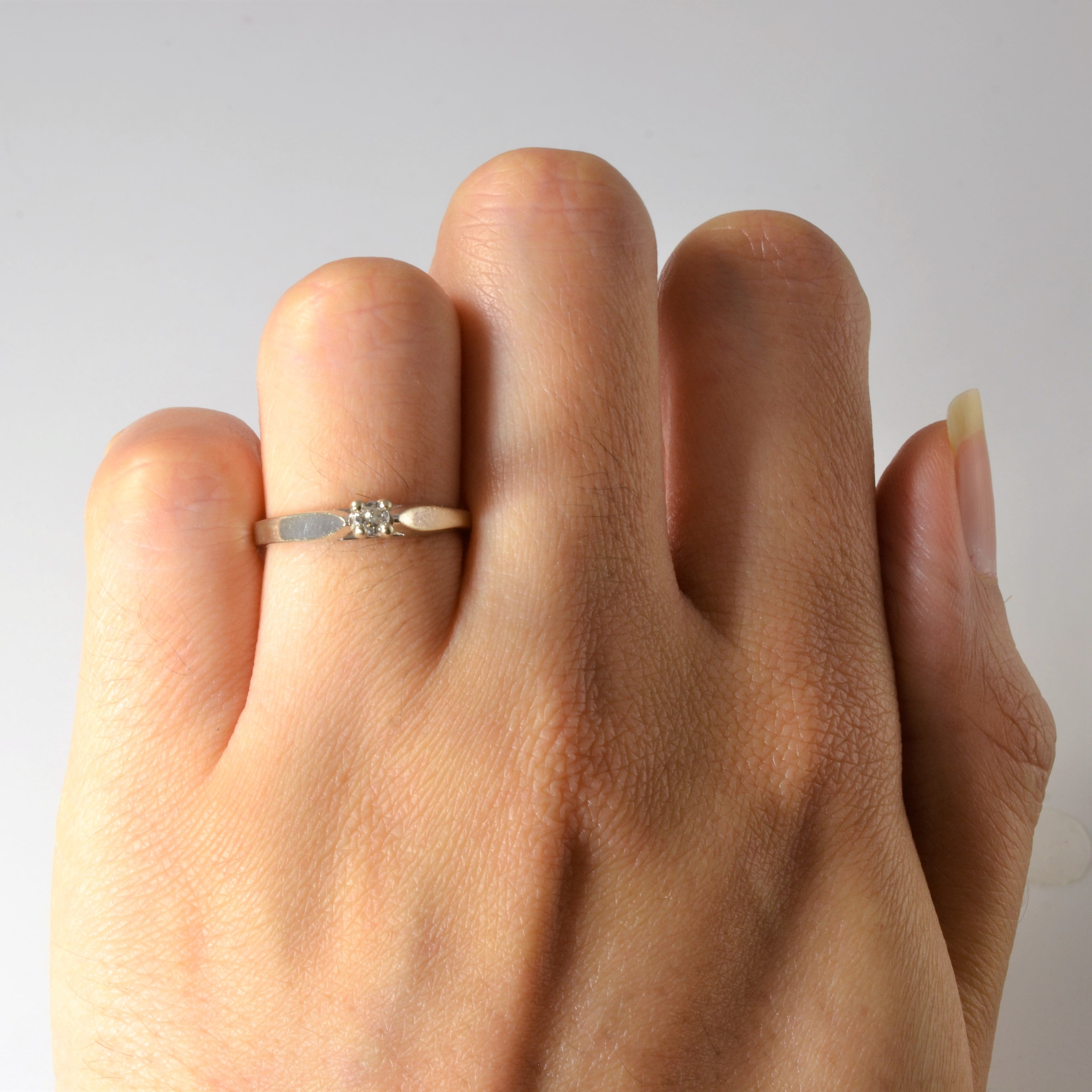 White Gold Solitaire Diamond Promise Ring | 0.07ct | SZ 5.25 |