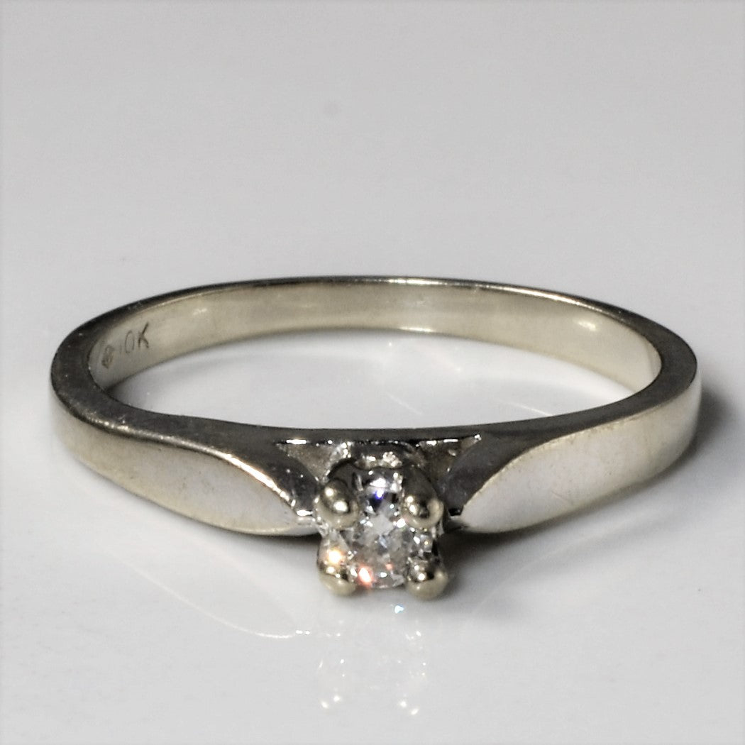 White Gold Solitaire Diamond Promise Ring | 0.07ct | SZ 5.25 |