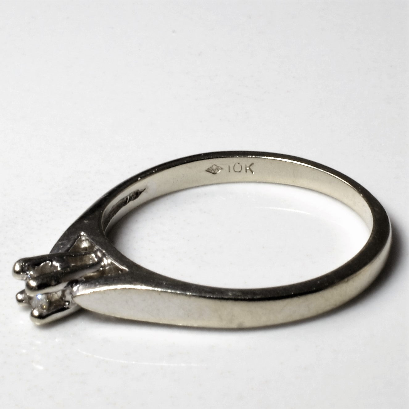 White Gold Solitaire Diamond Promise Ring | 0.07ct | SZ 5.25 |