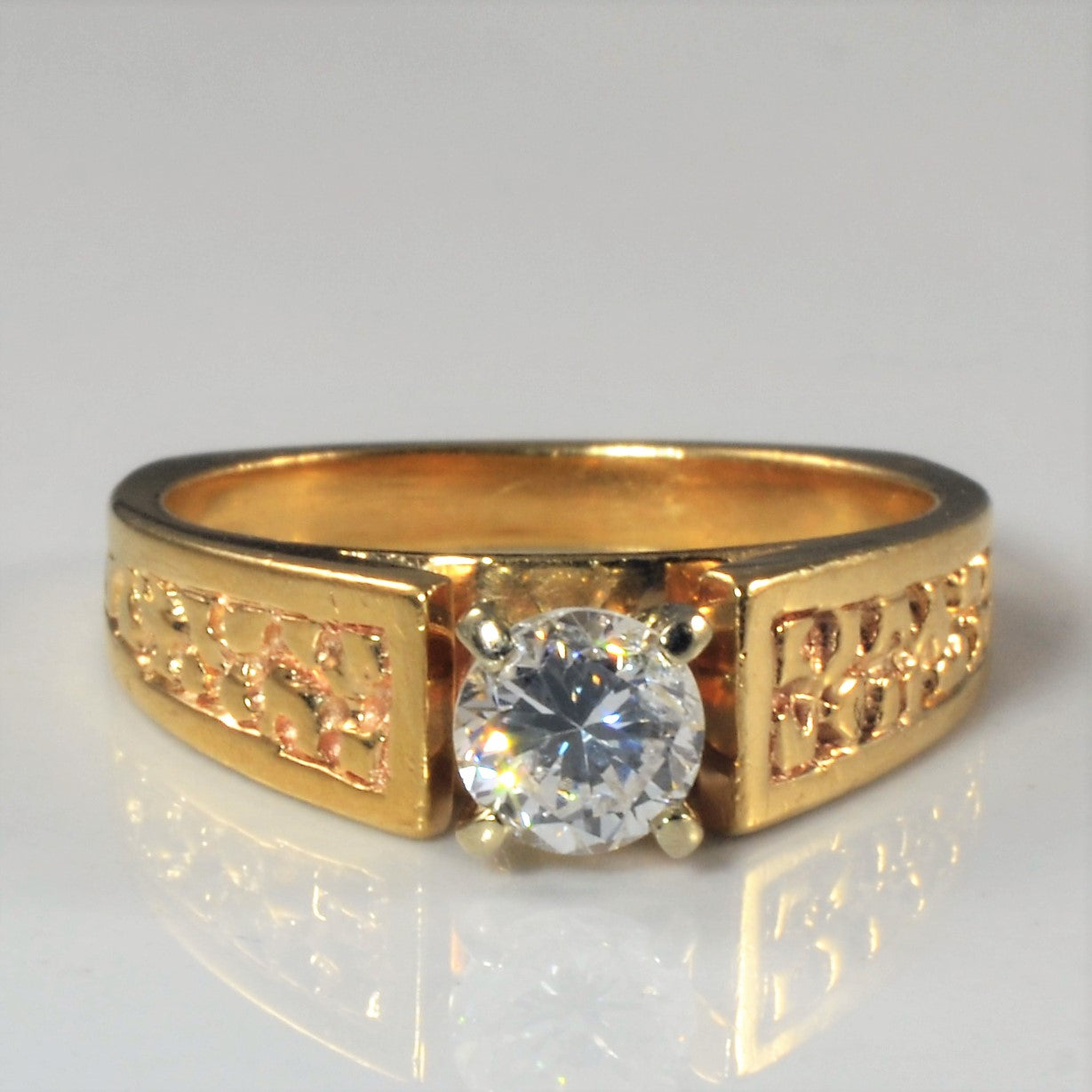 European Shank Textured Solitaire Diamond Ring | 0.45ct | SZ 5 |