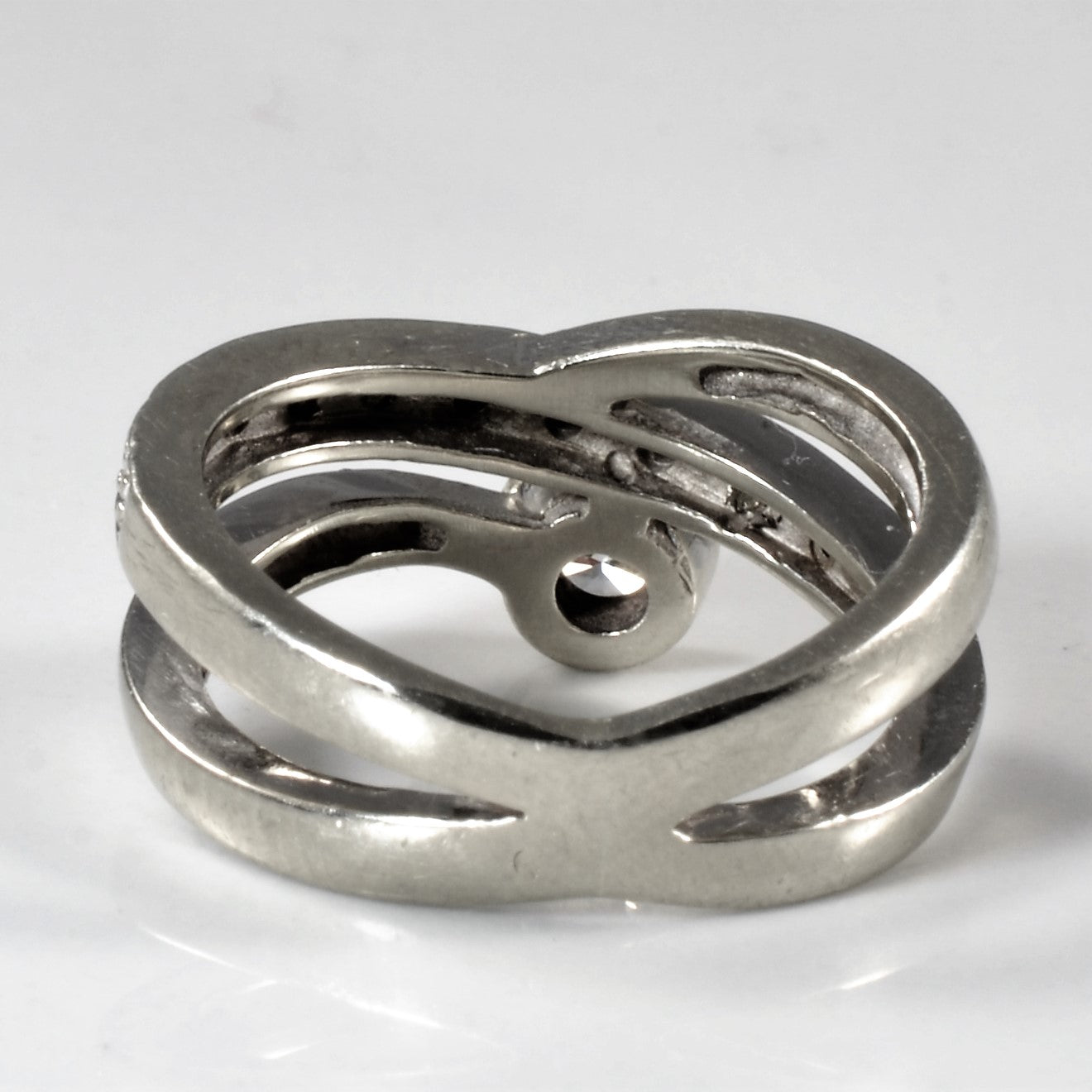 Bezel Set Diamond Crossover Ring | 0.37ctw | SZ 5 |